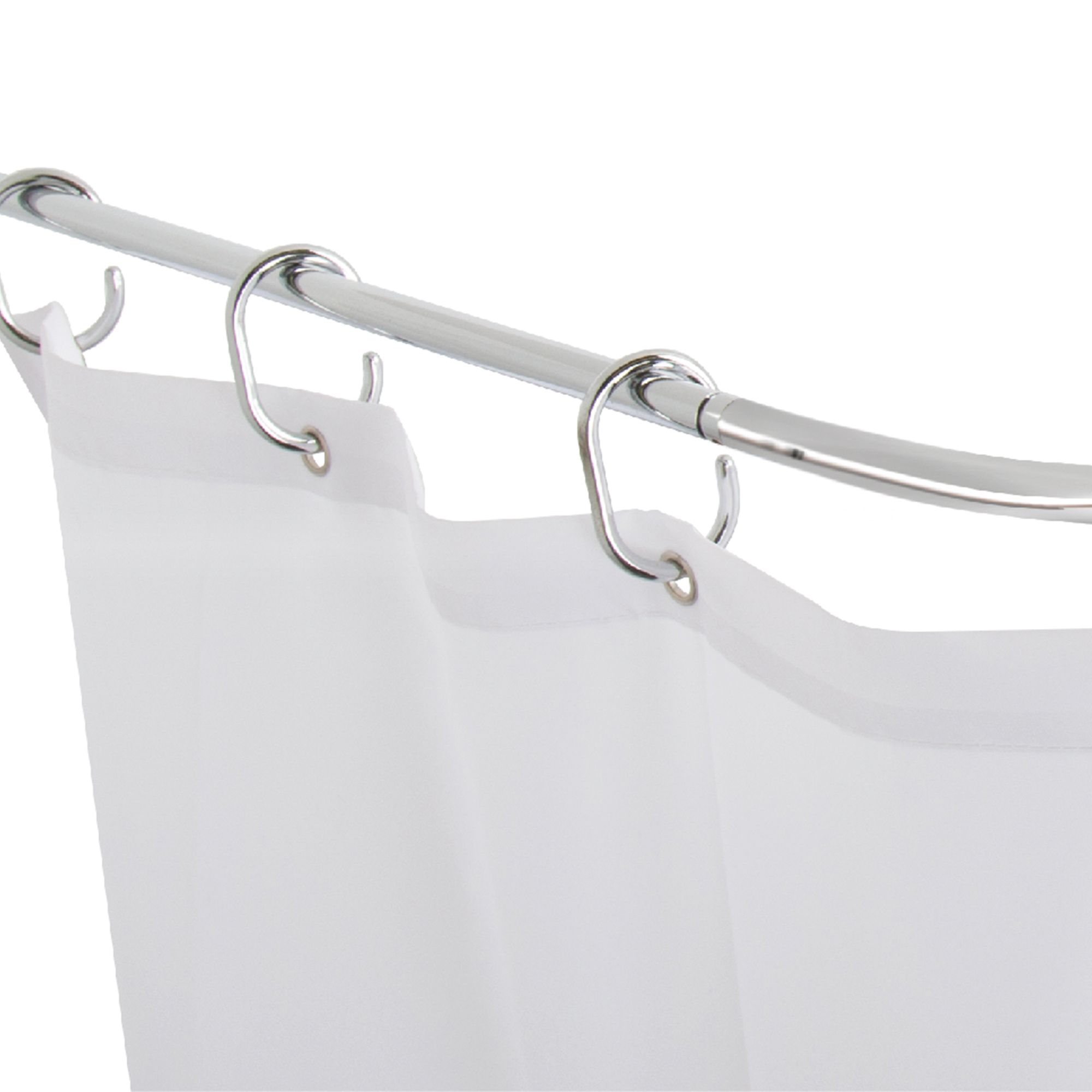 Croydex Bathroom Chrome effect Extendable Shower curtain rod (L)252cm - 4