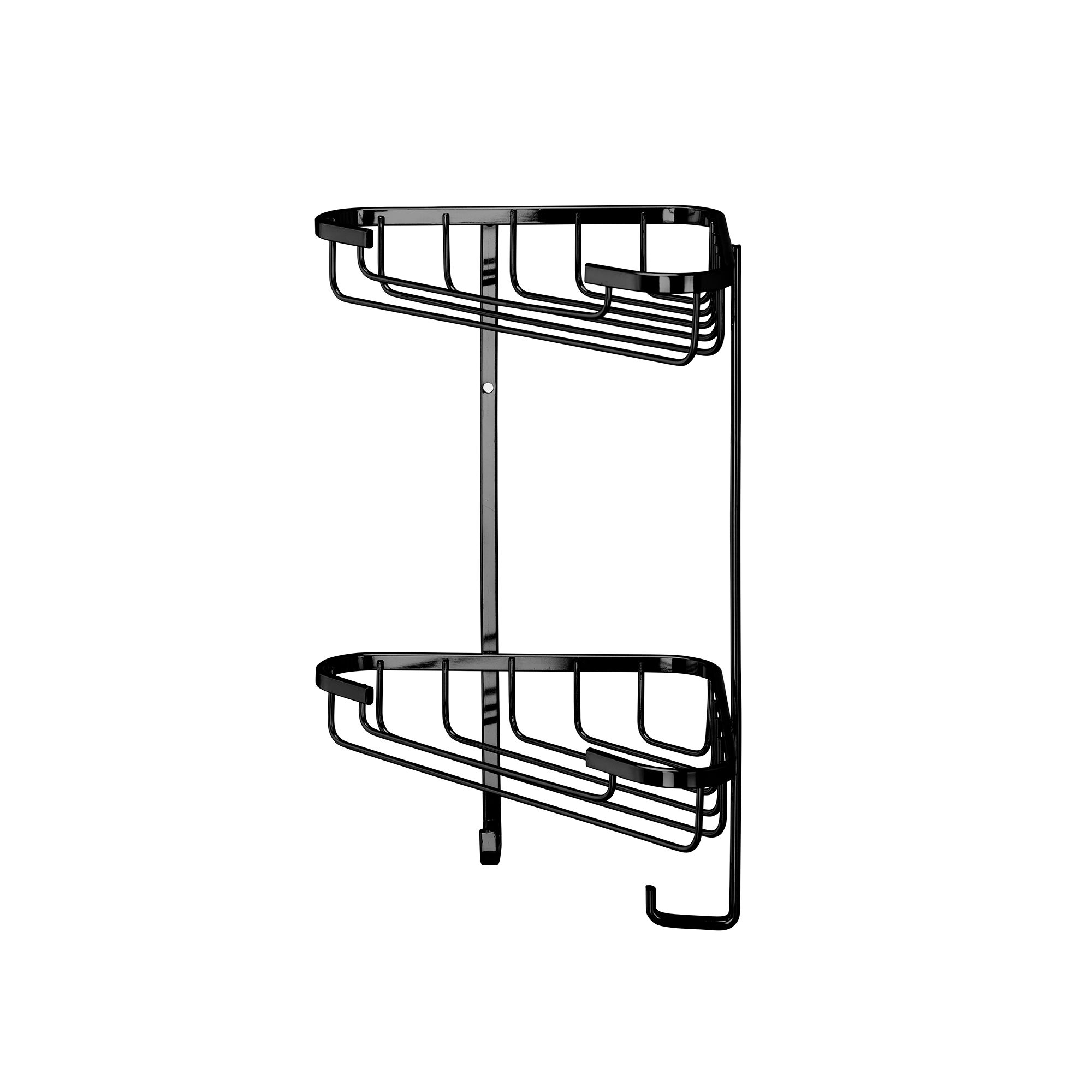 Croydex Black Mild steel 2 compartments Corner shower basket (W)25cm