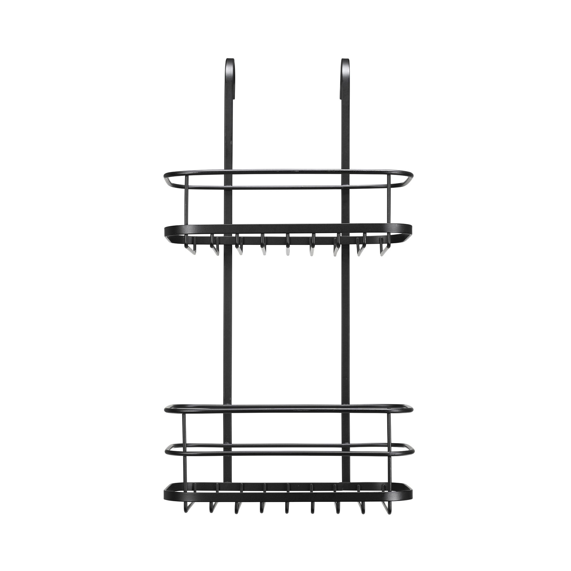 Croydex Black Mild steel 2 compartments Hook over shower caddy (W)21cm