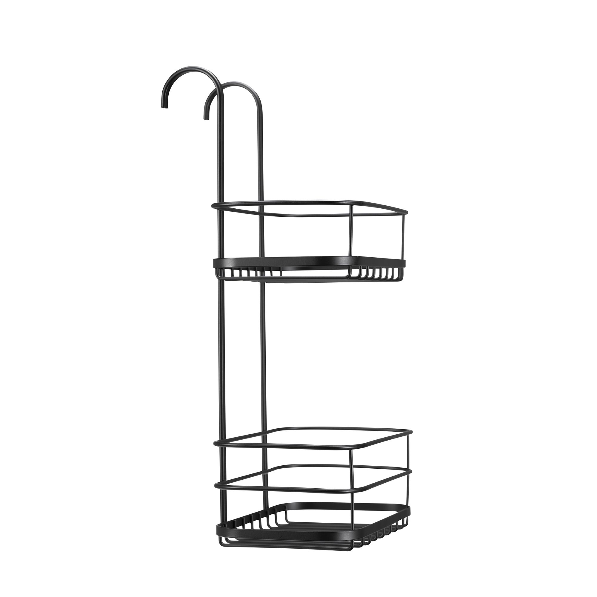 Croydex Black Mild steel 2 compartments Hook over shower caddy (W)21cm