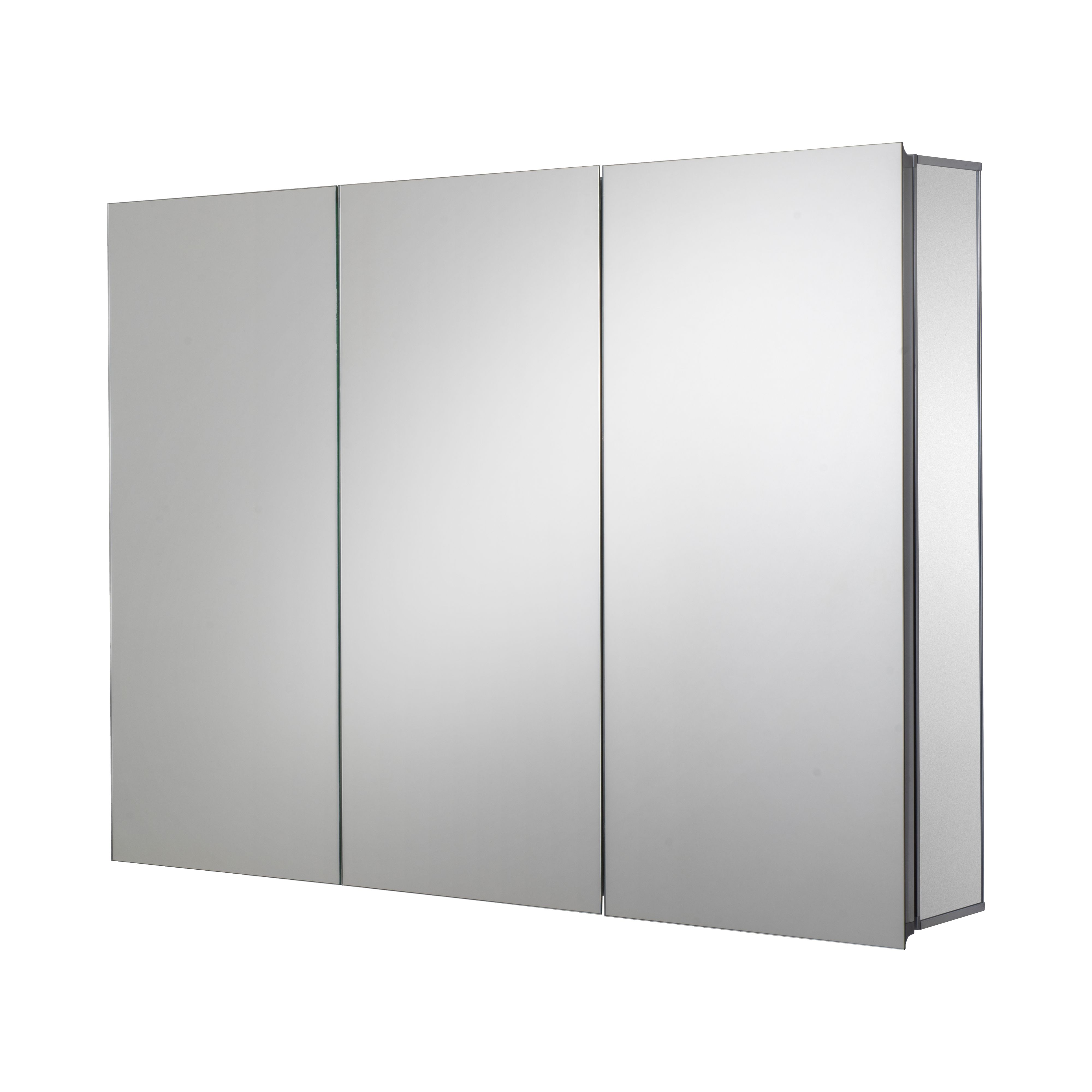 Croydex Brantley Triple Bathroom Wall cabinet With 3 mirror doors (H)660mm (W)914mm