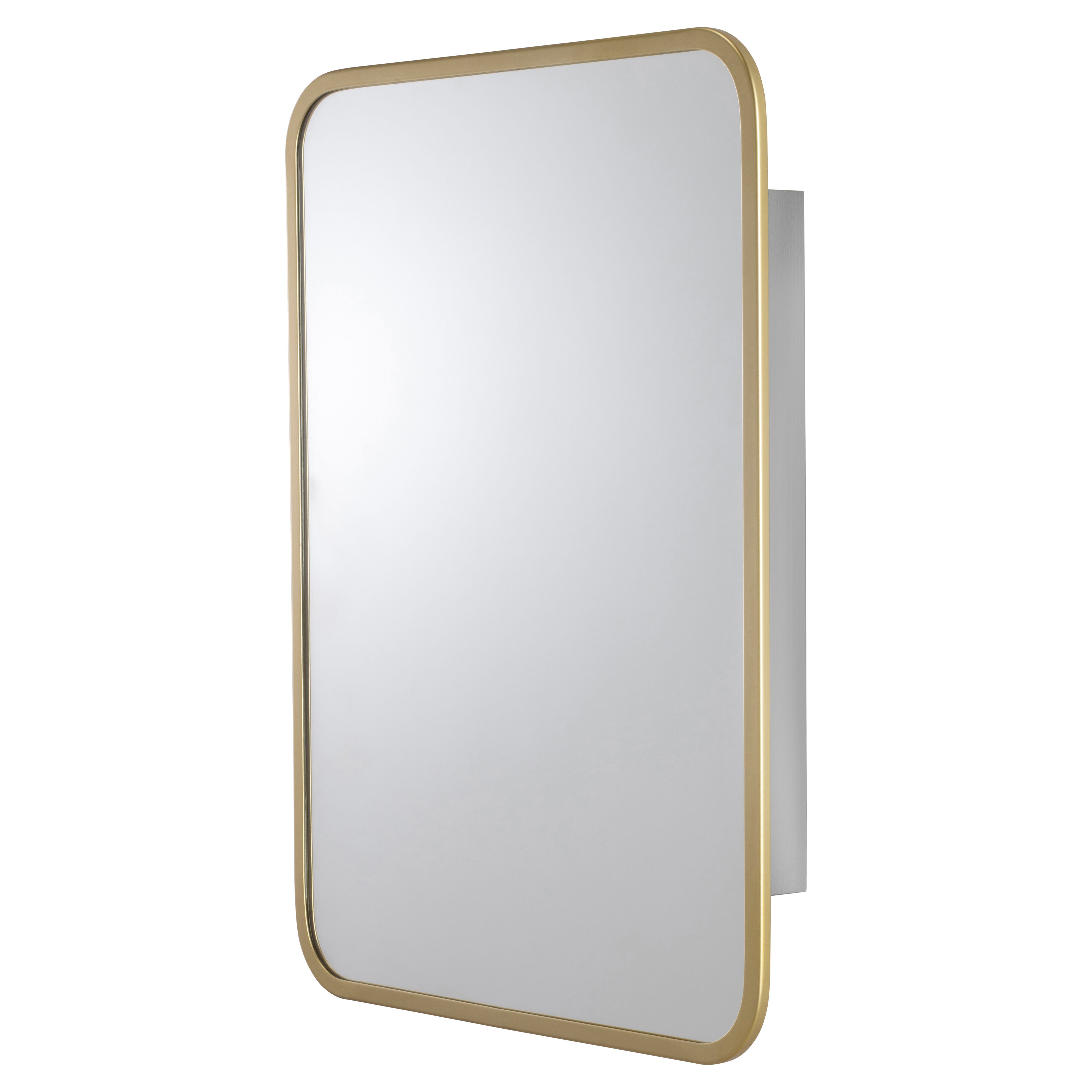 Croydex Brass effect Single Bathroom Wall cabinet With Mirrored door (H ...