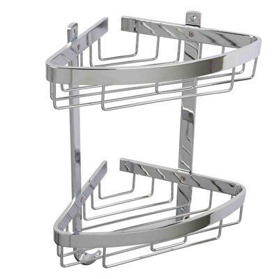 Croydex Chrome effect Aluminium 2 compartments Shower caddy (W)31cm