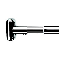 Croydex Chrome effect Extendable Curved Shower curtain rod (L)158cm