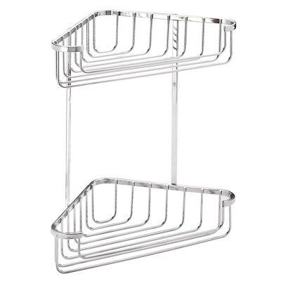 Croydex Chrome effect Mild steel 2 compartments Shower basket (W)25cm