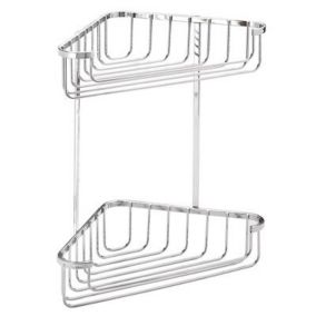 Croydex Chrome effect Mild steel 2 tier Shower basket (W)25cm