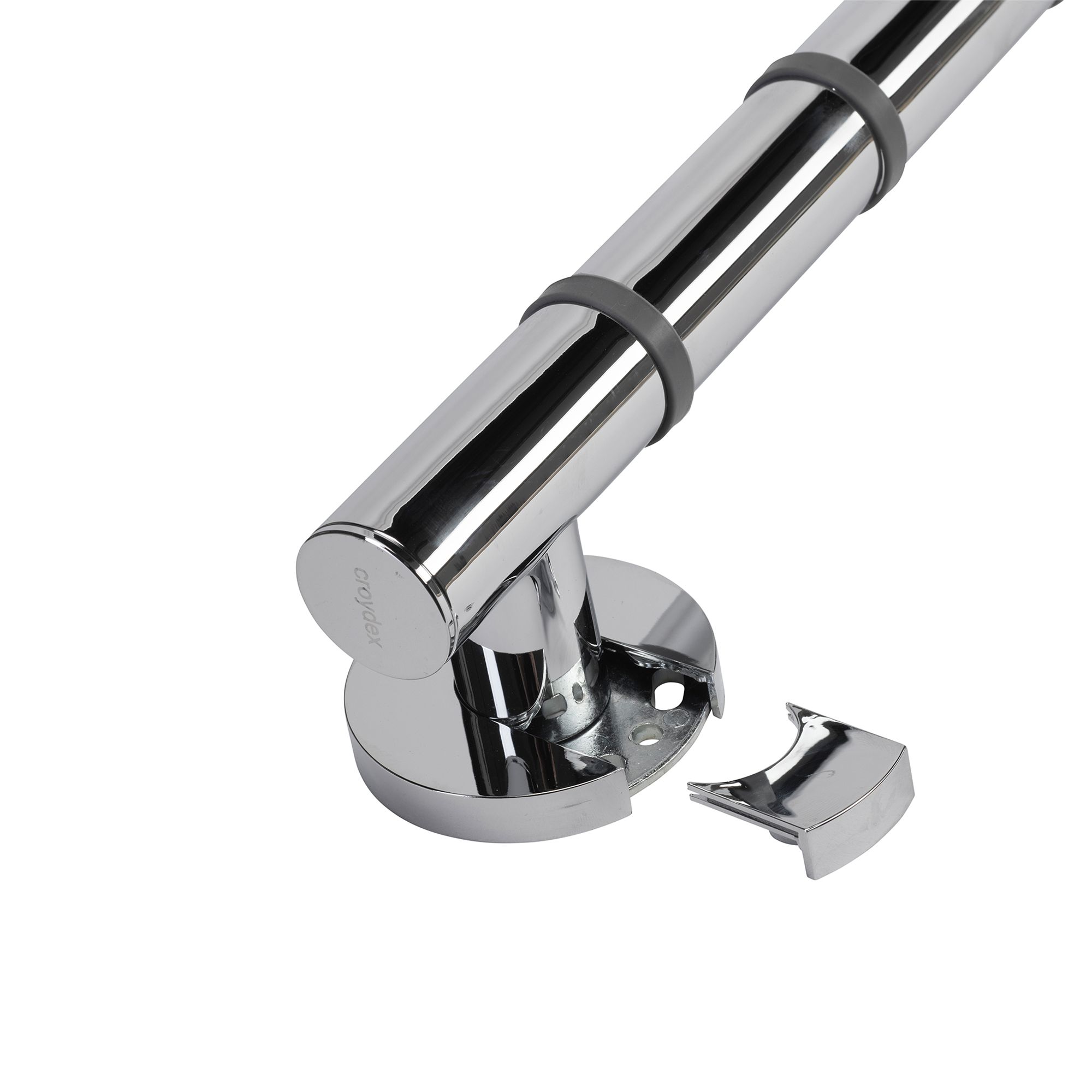 Croydex Chrome effect Straight Comfort Grab bar (L)480mm