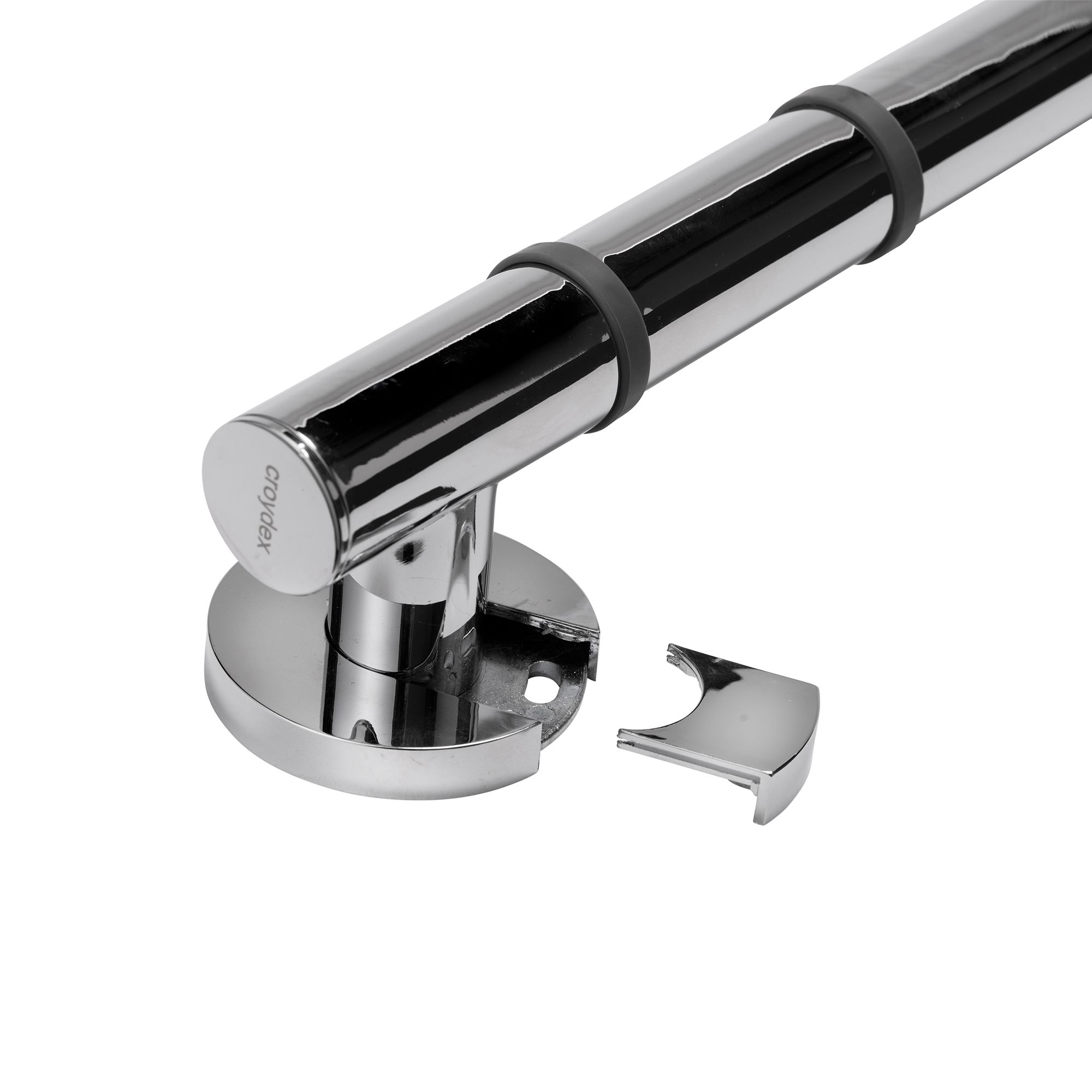 Croydex Chrome effect Straight Comfort Grab bar (L)885mm