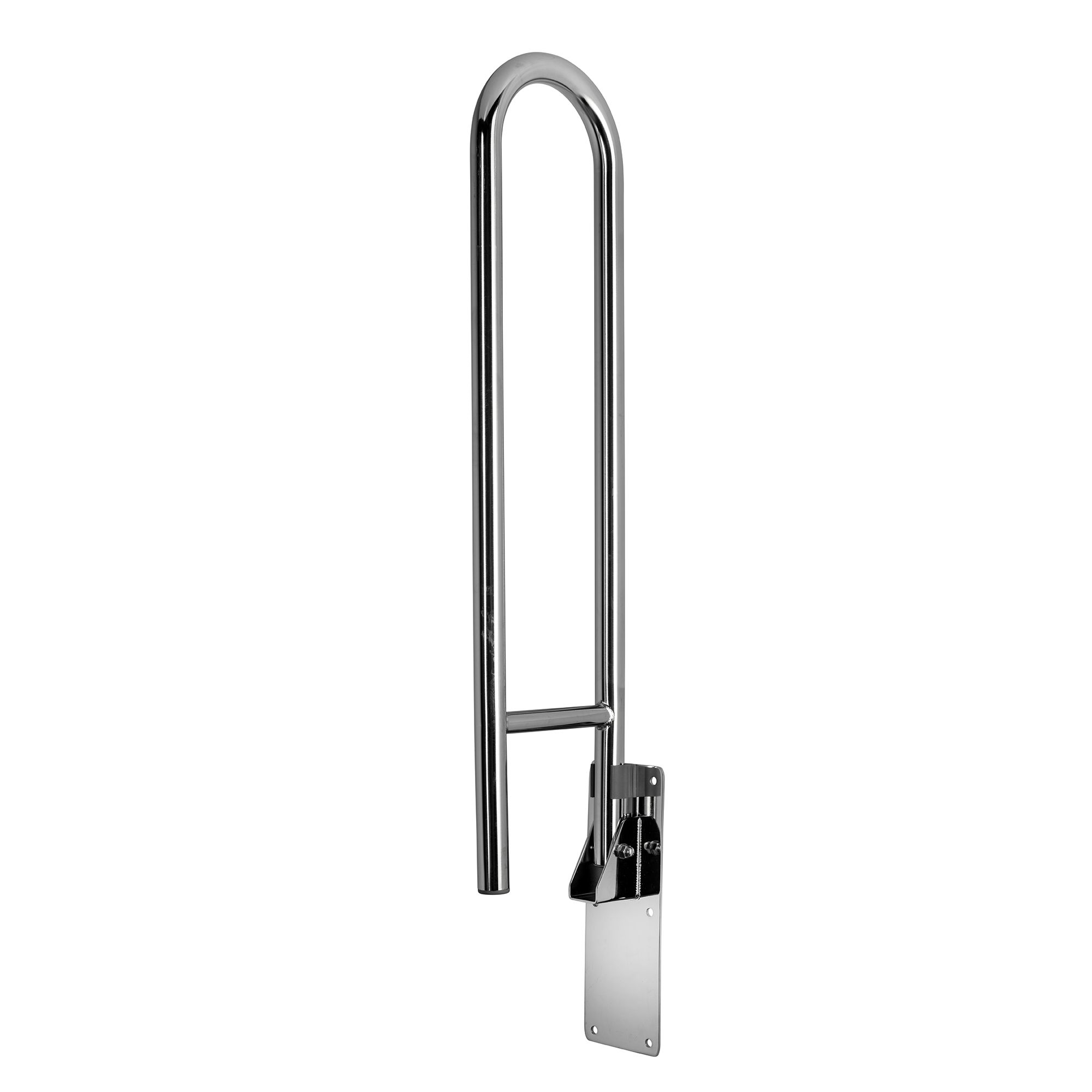 Croydex Chrome effect Straight Support Fold away Grab rail (L)850mm