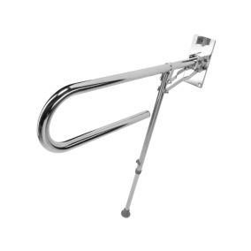 Croydex Chrome effect Straight Support Grab rail (L)850mm