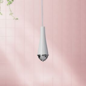 Croydex Classic White Chrome effect Plastic & string Light pull