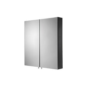 Croydex Dawley Matt Black Double With 2 mirror doors Cabinet (W)600mm