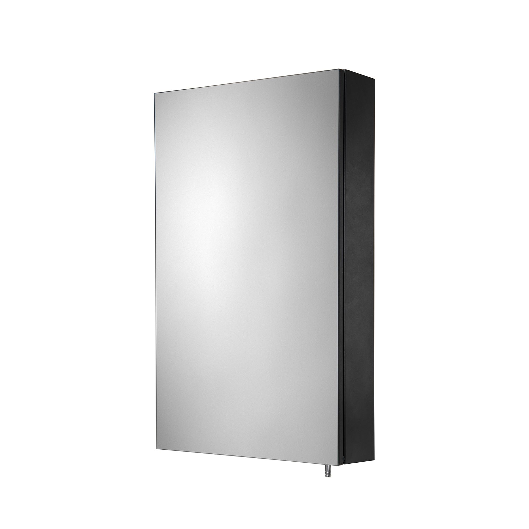 Croydex Dawley Matt Black Single Mirrored Cabinet
