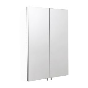 Croydex Dawley White Double Bathroom Wall cabinet With 2 mirror doors (H)690mm (W)600mm
