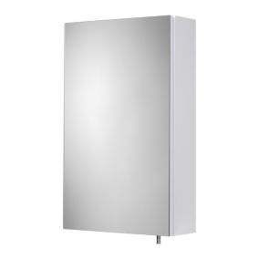 Croydex Dawley White Single Bathroom Wall cabinet With Mirrored door (H)690mm (W)400mm