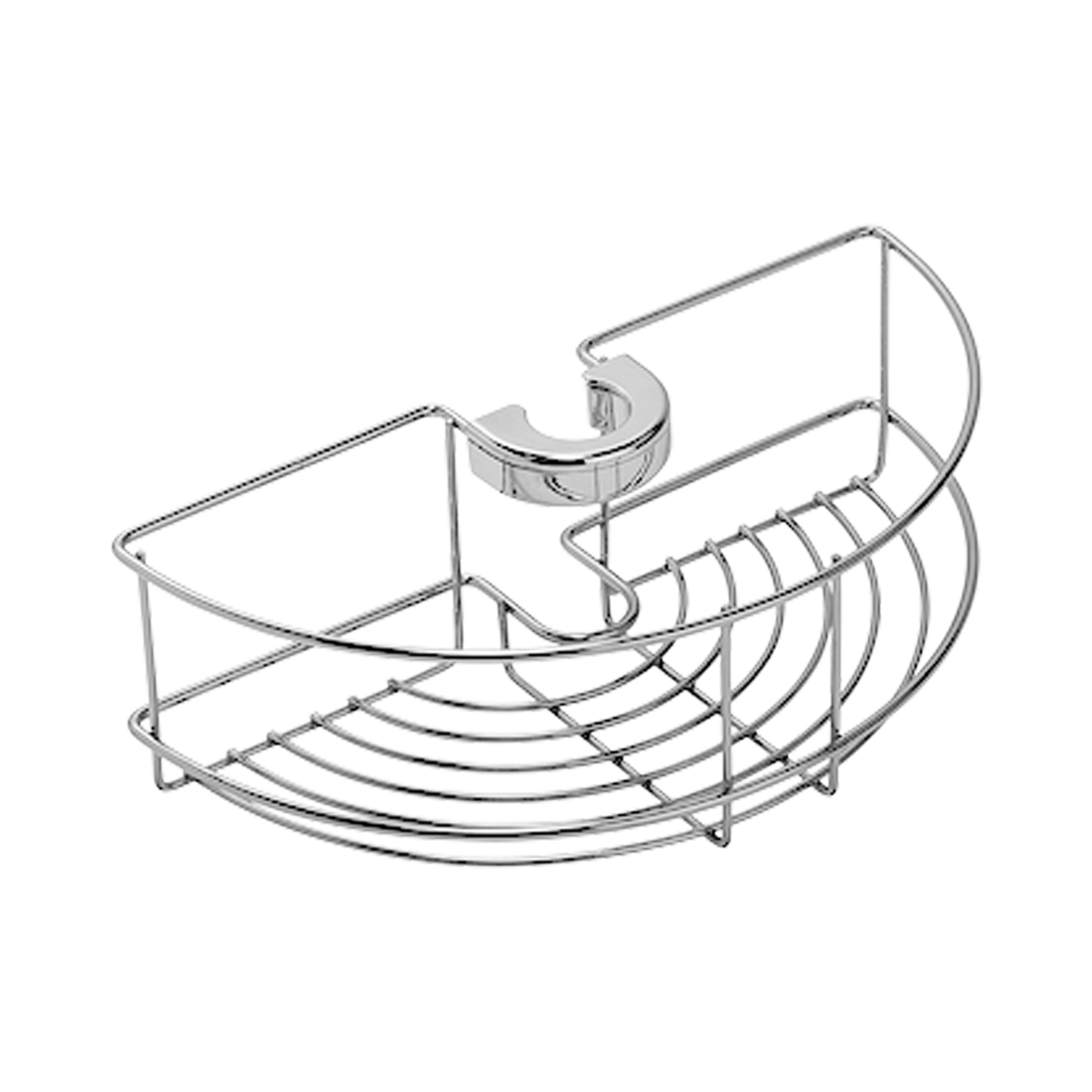 Croydex Easy fit Chrome effect Steel 1 compartments Shower basket (W)26.5cm