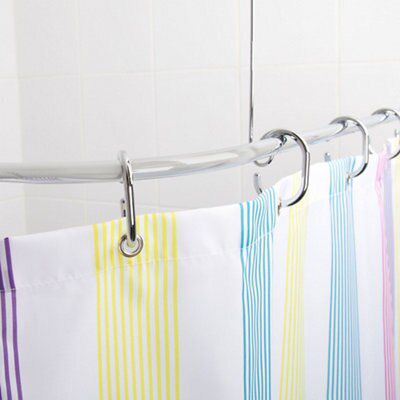 Croydex Fineline Chrome effect Shower curtain rod (L)252cm