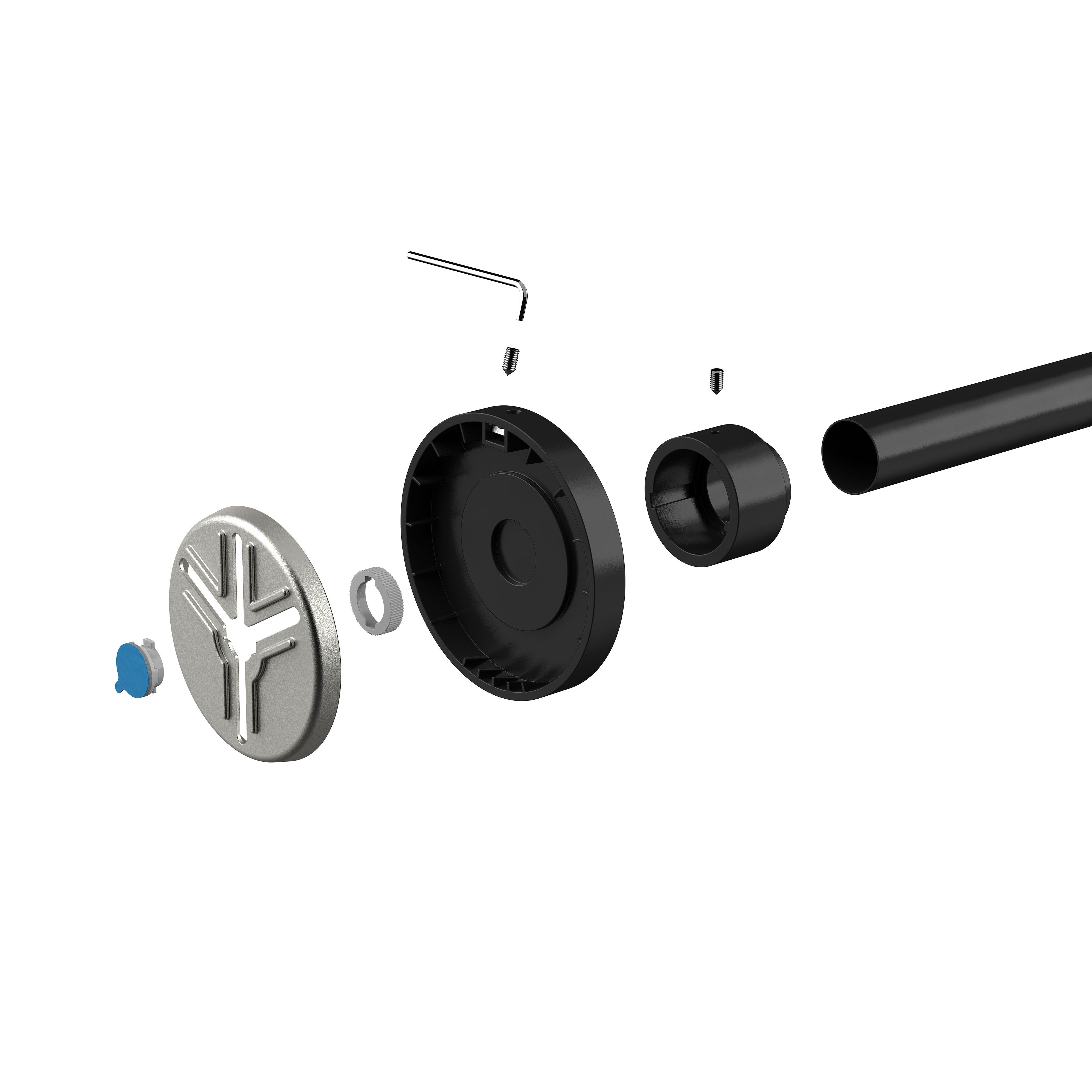 Croydex Flexi-Fix Black Fixed Straight Shower curtain rod (L)230cm