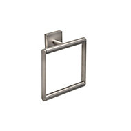 Croydex Flexi-Fix Chiswick Brushed Silver effect Wall-mounted Towel rail (W)675mm