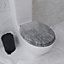 Croydex Flexi-Fix Cumbrian Grey Slate effect Standard Soft close Toilet seat