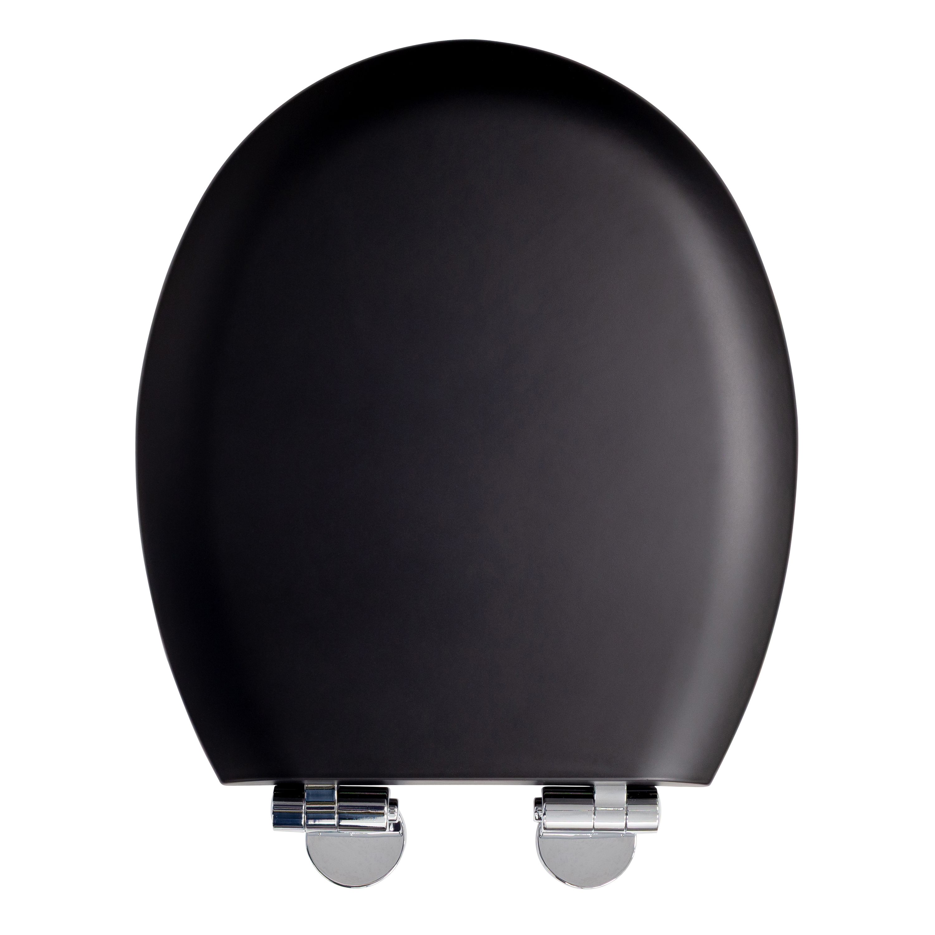 Croydex Flexi Fix Fraser Black Standard Soft close Toilet seat