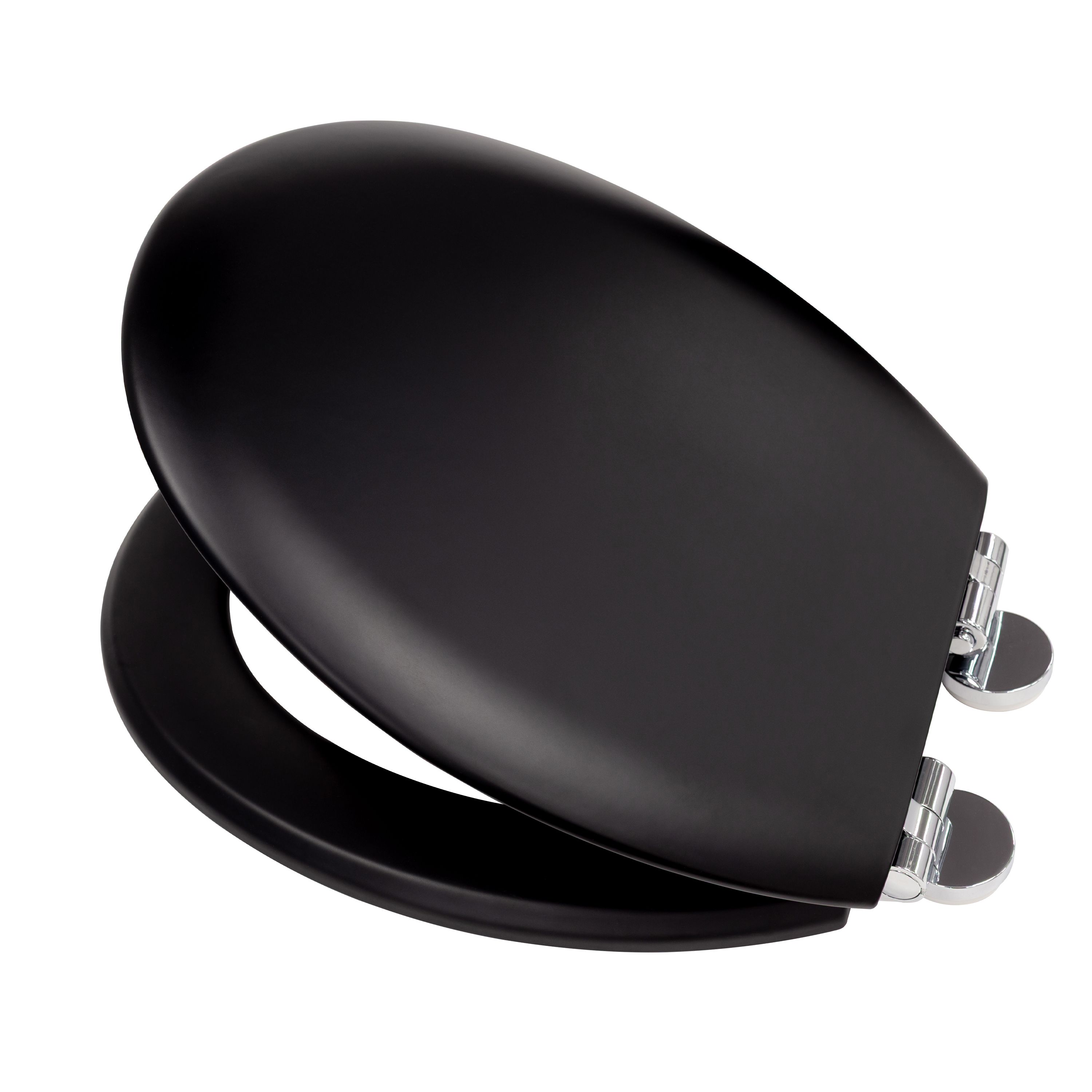 Croydex Flexi Fix Fraser Black Standard Soft close Toilet seat