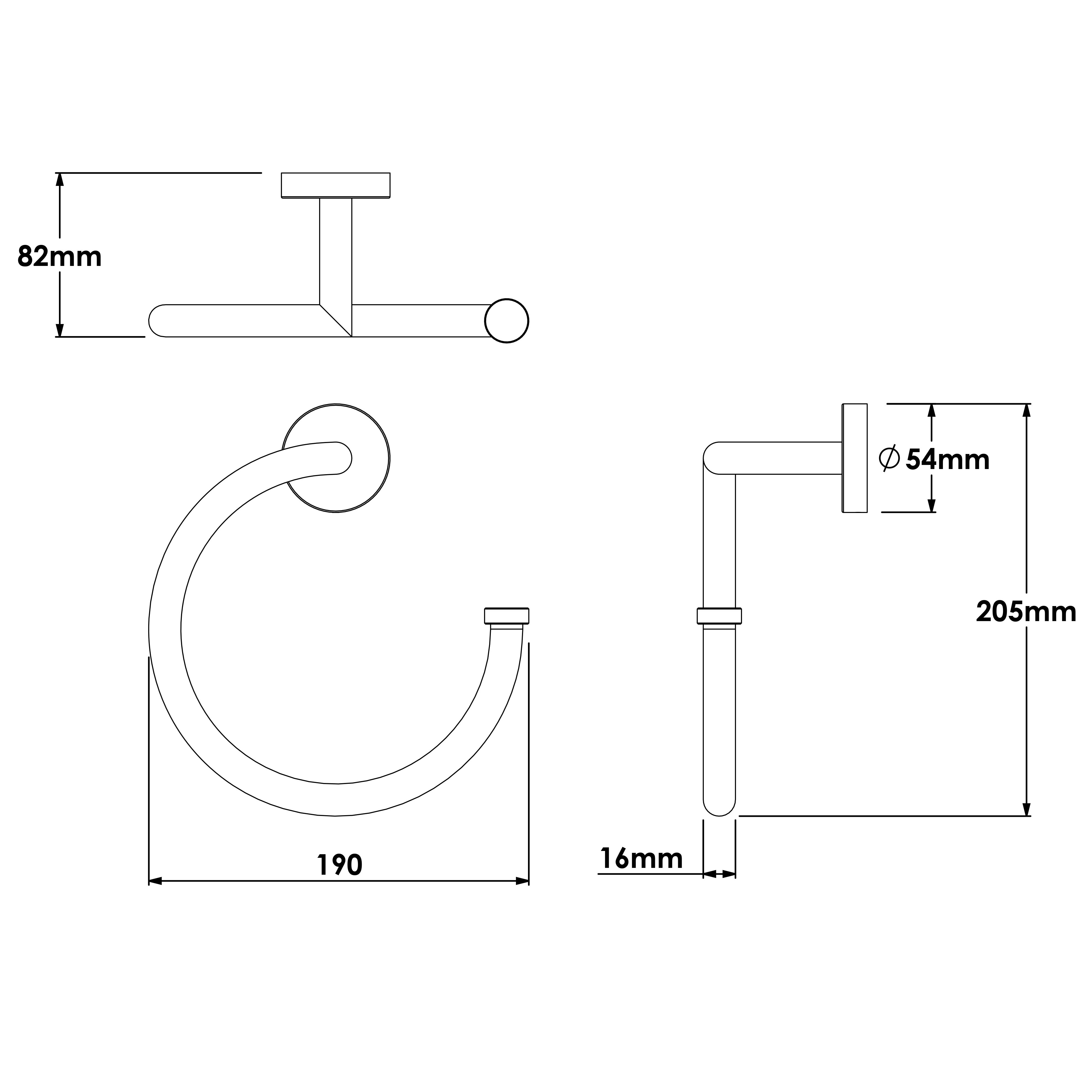 Croydex Flexi-fix Knightsbridge Chrome effect Stainless steel Wall-mounted Towel ring (W)18.8cm - 4