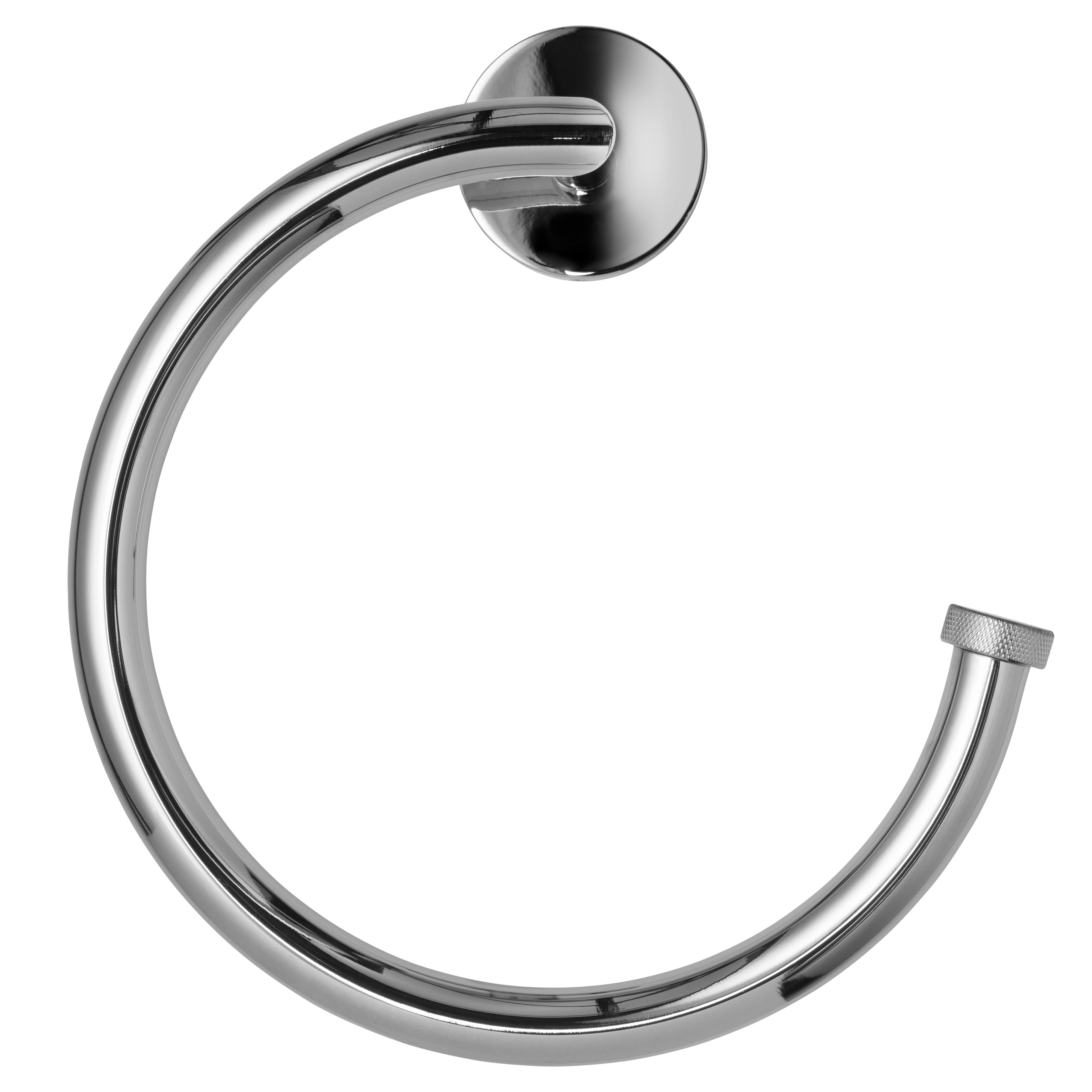 Croydex Flexi-fix Knightsbridge Chrome effect Stainless steel Wall-mounted Towel ring (W)18.8cm