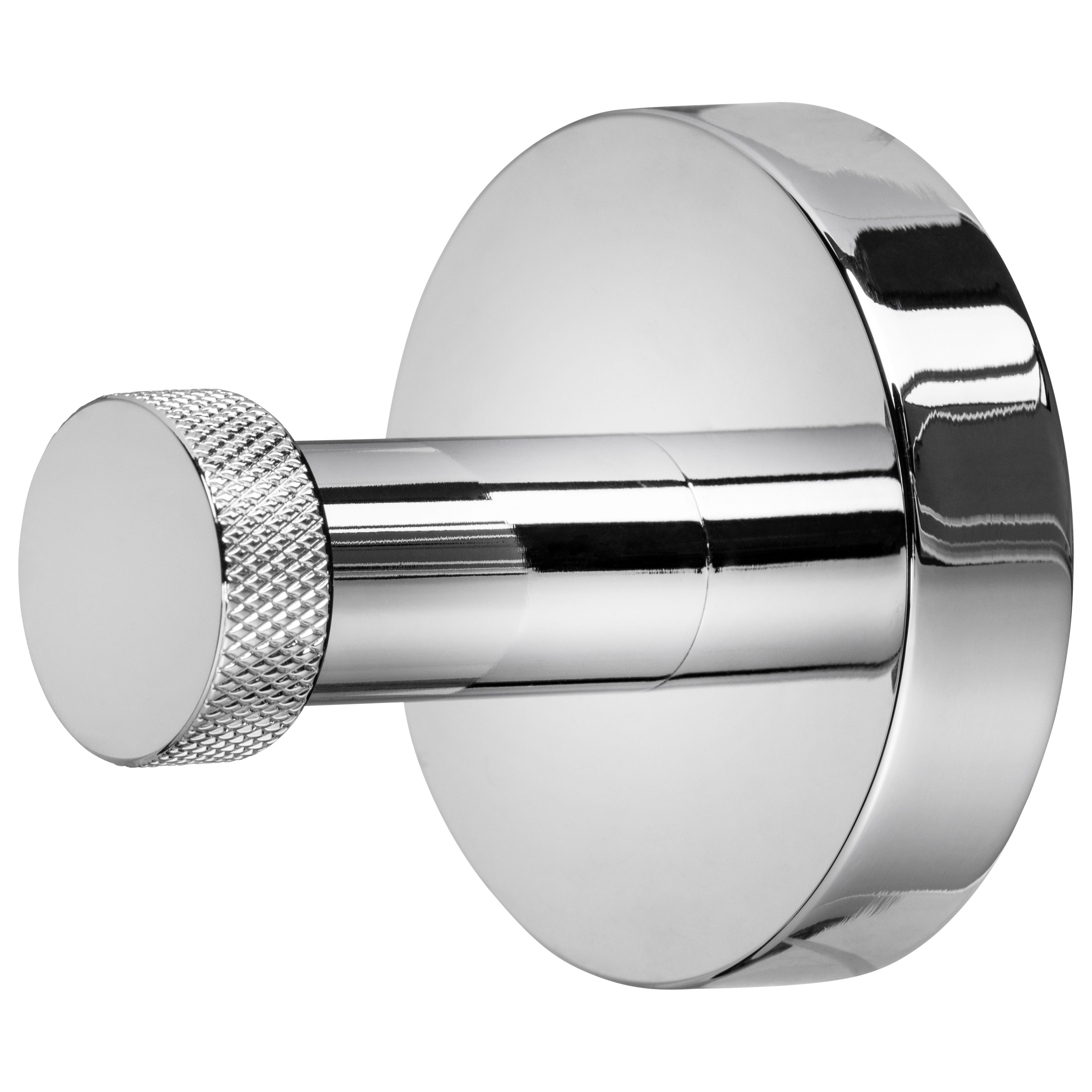 Croydex Flexi-fix Knightsbridge Chrome effect Steel & zinc alloy Round Single Hook (H)54mm (W)54mm