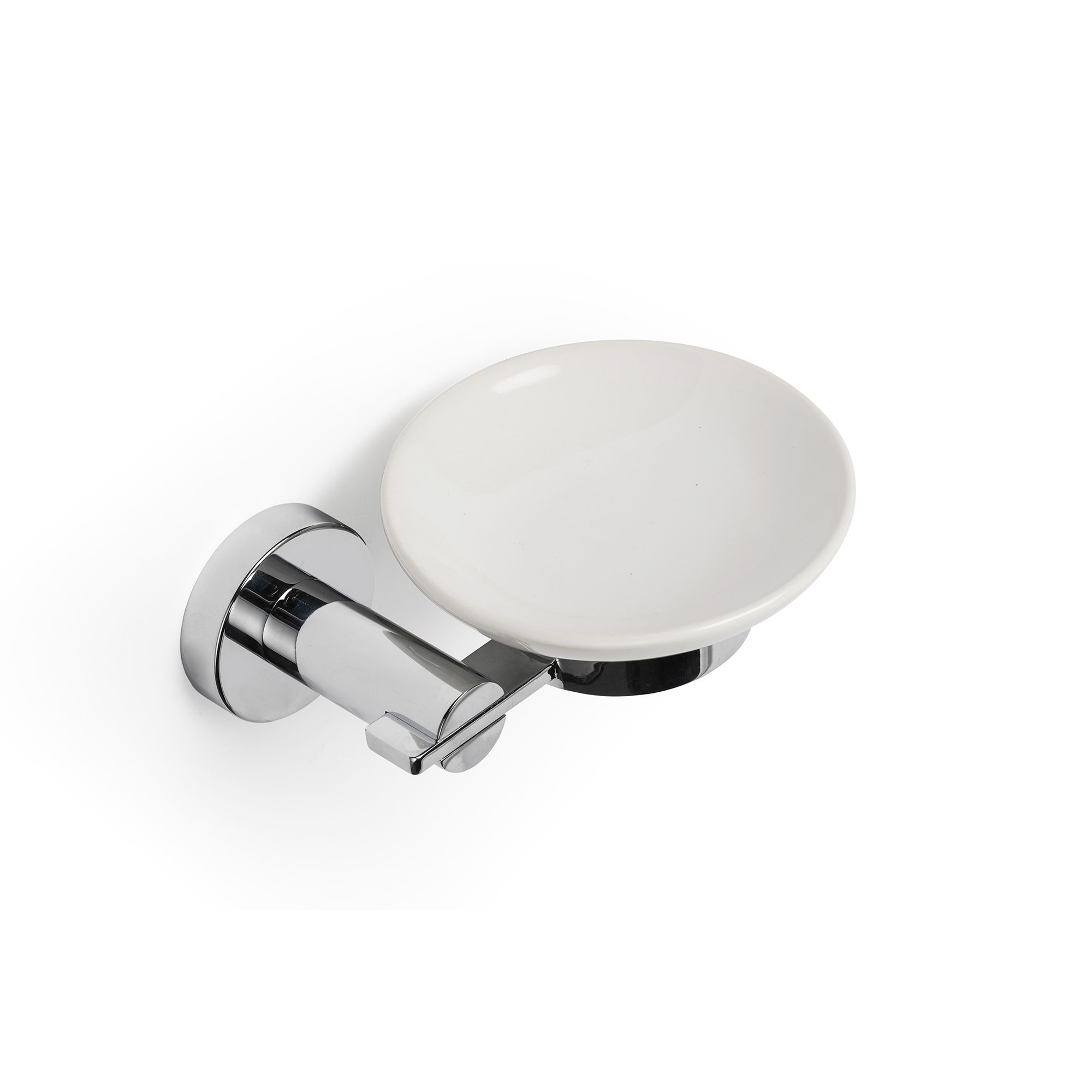 Croydex Flexi-Fix Metra White Silver effect Zinc alloy Soap dish & holder