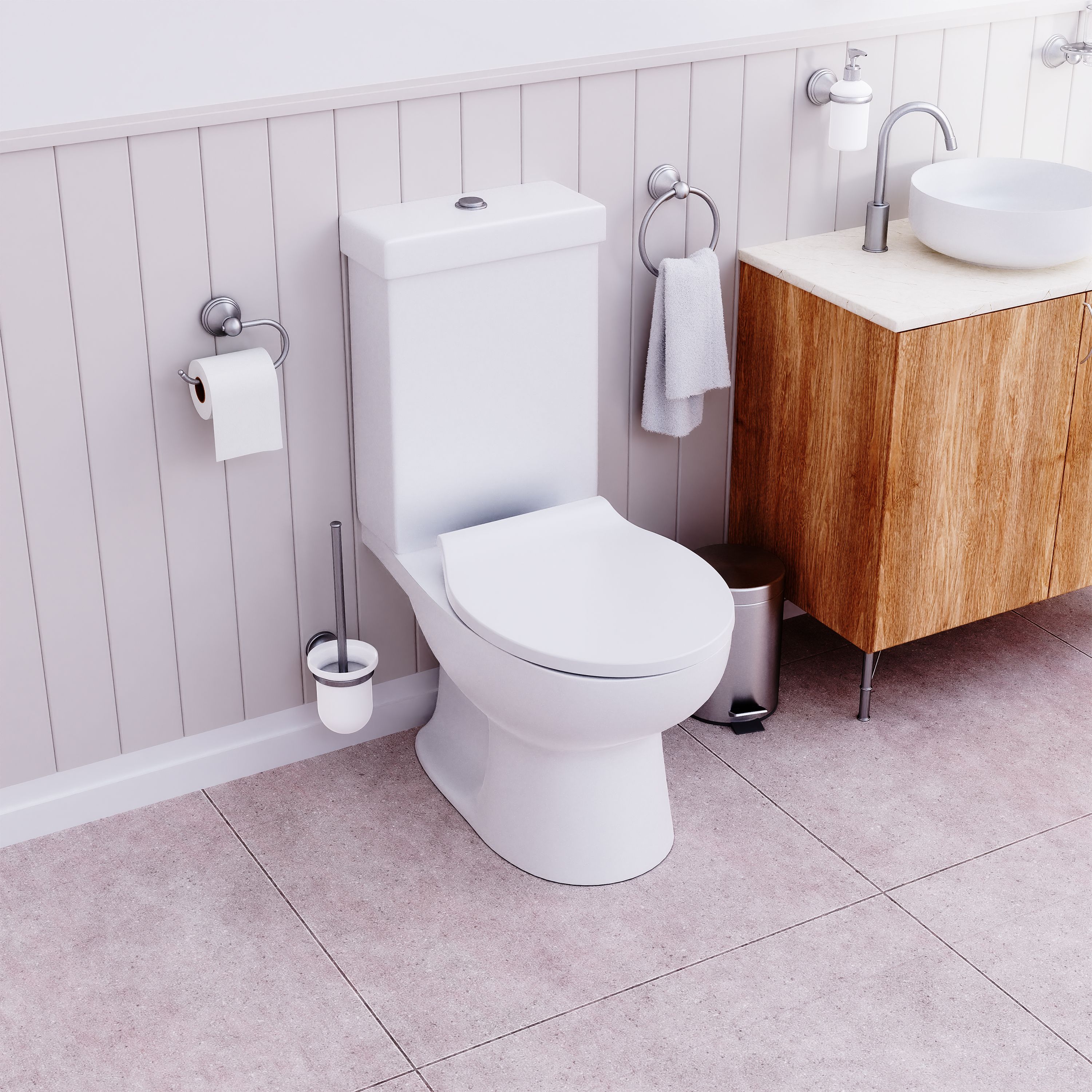 Croydex Flexi Fix Orta White Standard Slim Soft close Toilet seat