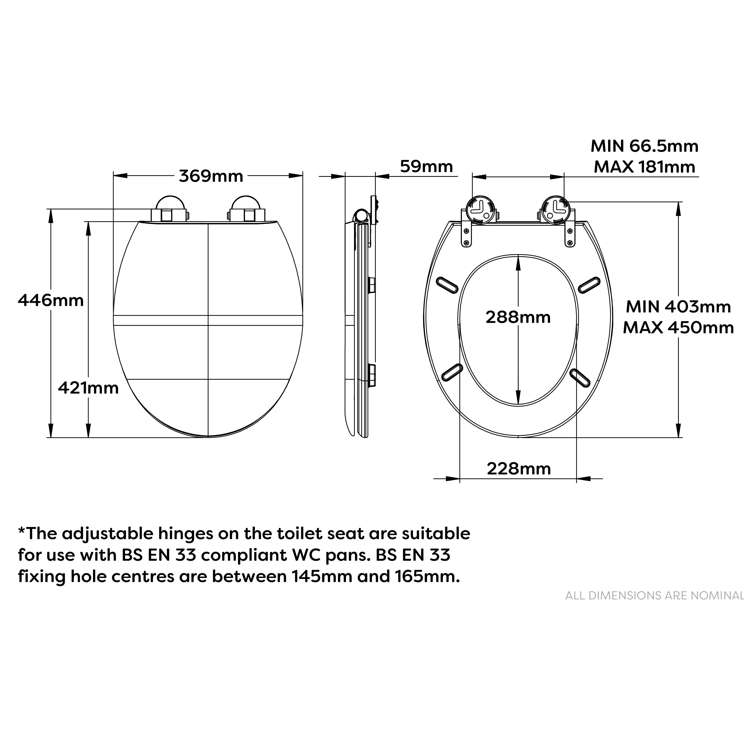 Croydex Flexi Fix Orta White Standard Slim Soft close Toilet seat