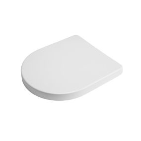 Croydex Flexi-Fix Plain White D-shaped Standard Soft close Toilet seat