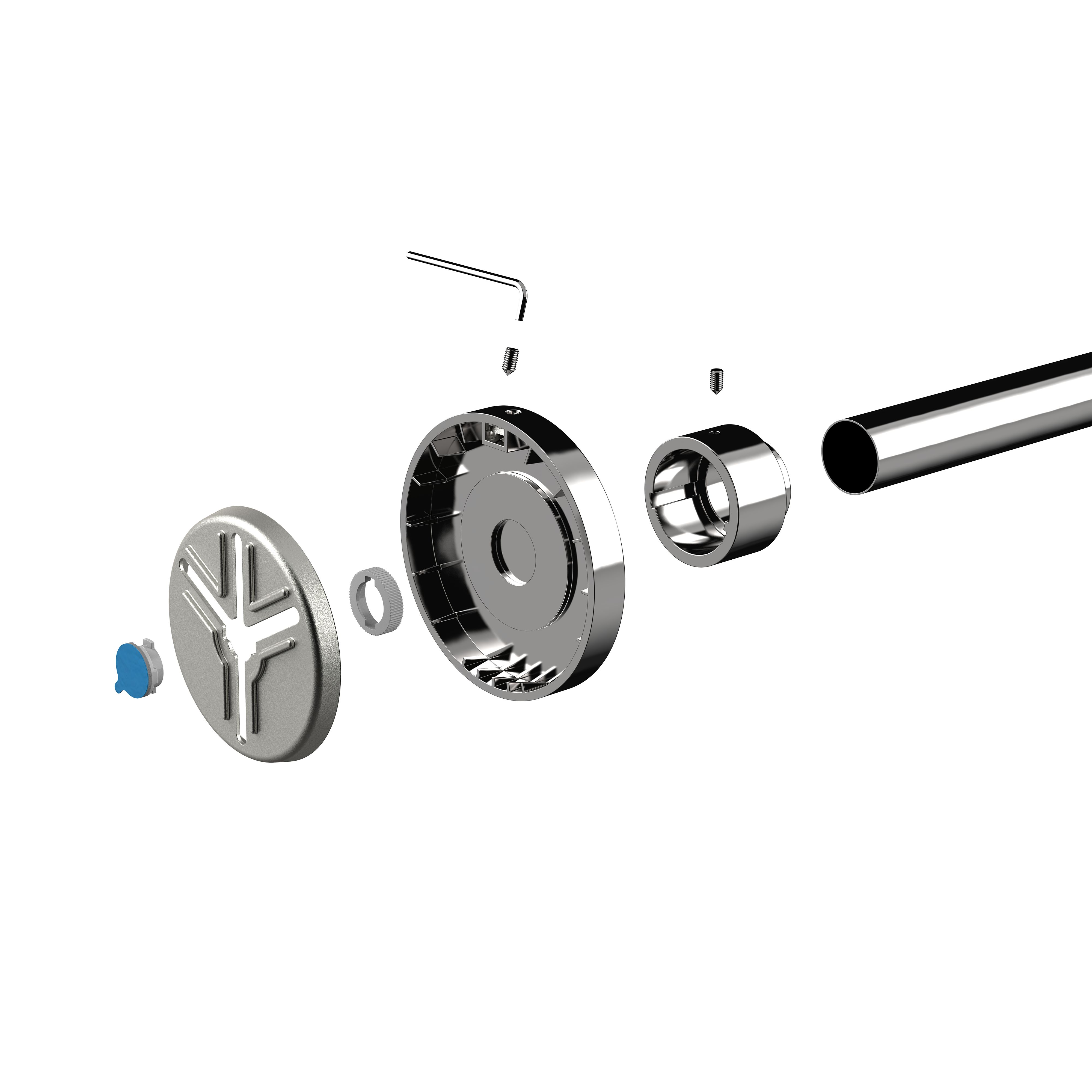 Croydex Flexi-Fix Polished Chrome effect Fixed Straight Shower curtain rod (L)230cm