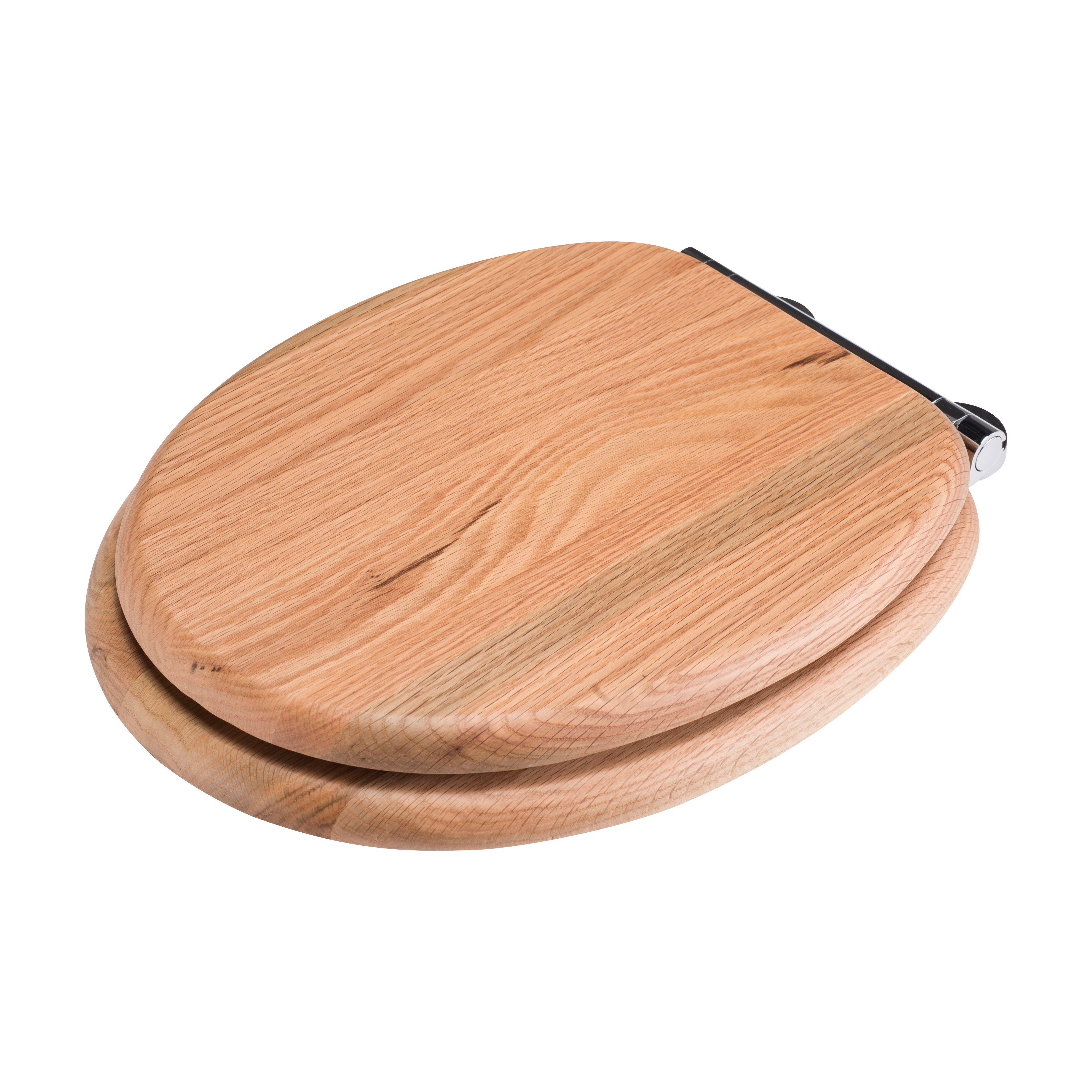 Croydex Flexi-Fix Rutland Oak effect Standard Soft close Toilet seat