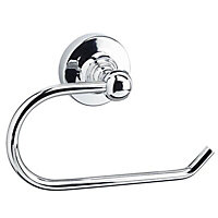 Croydex Flexi-Fix Wimbourne Silver Chrome effect Wall-mounted Toilet roll holder (W)160mm