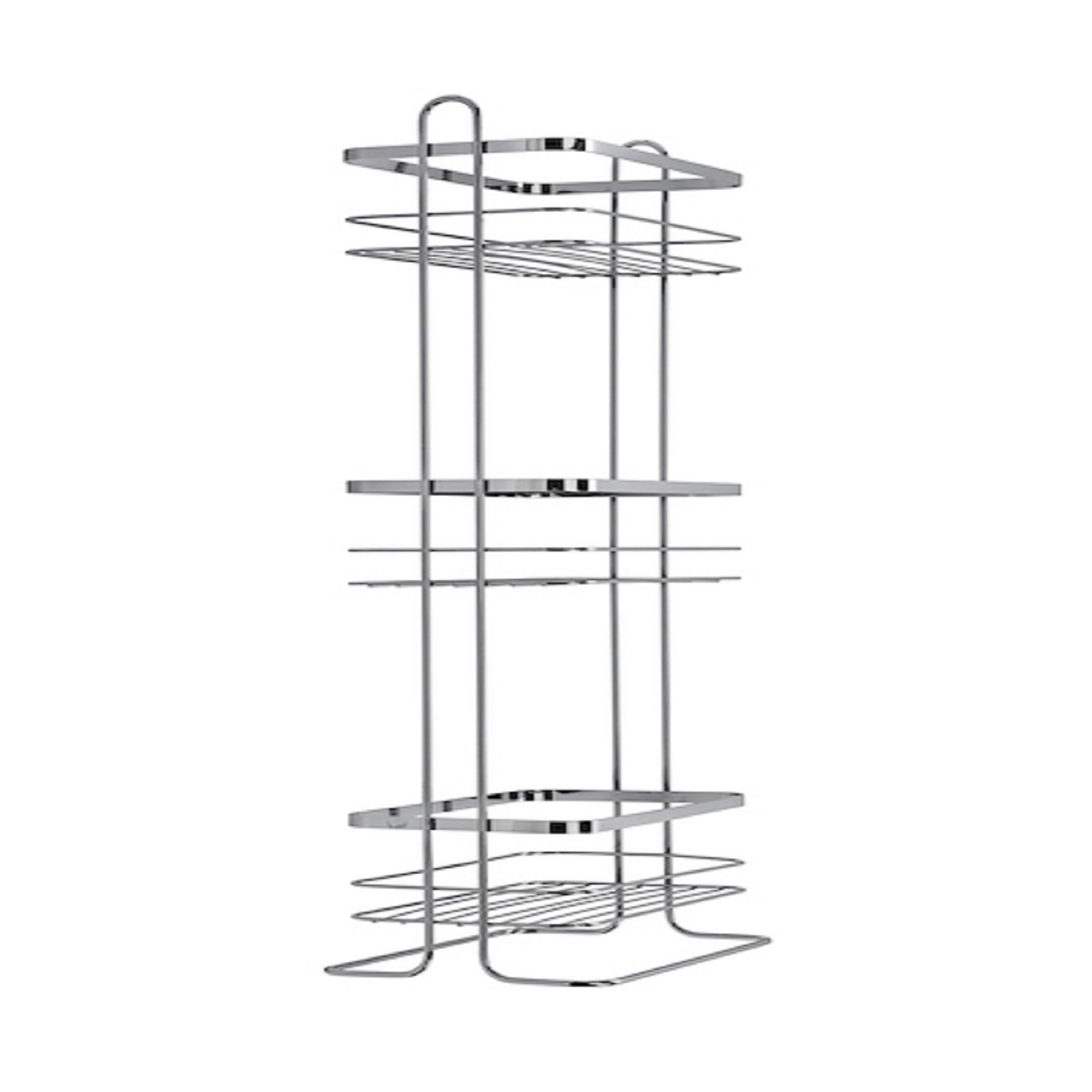 Croydex Free standing storage Steel Chrome effect Storage basket