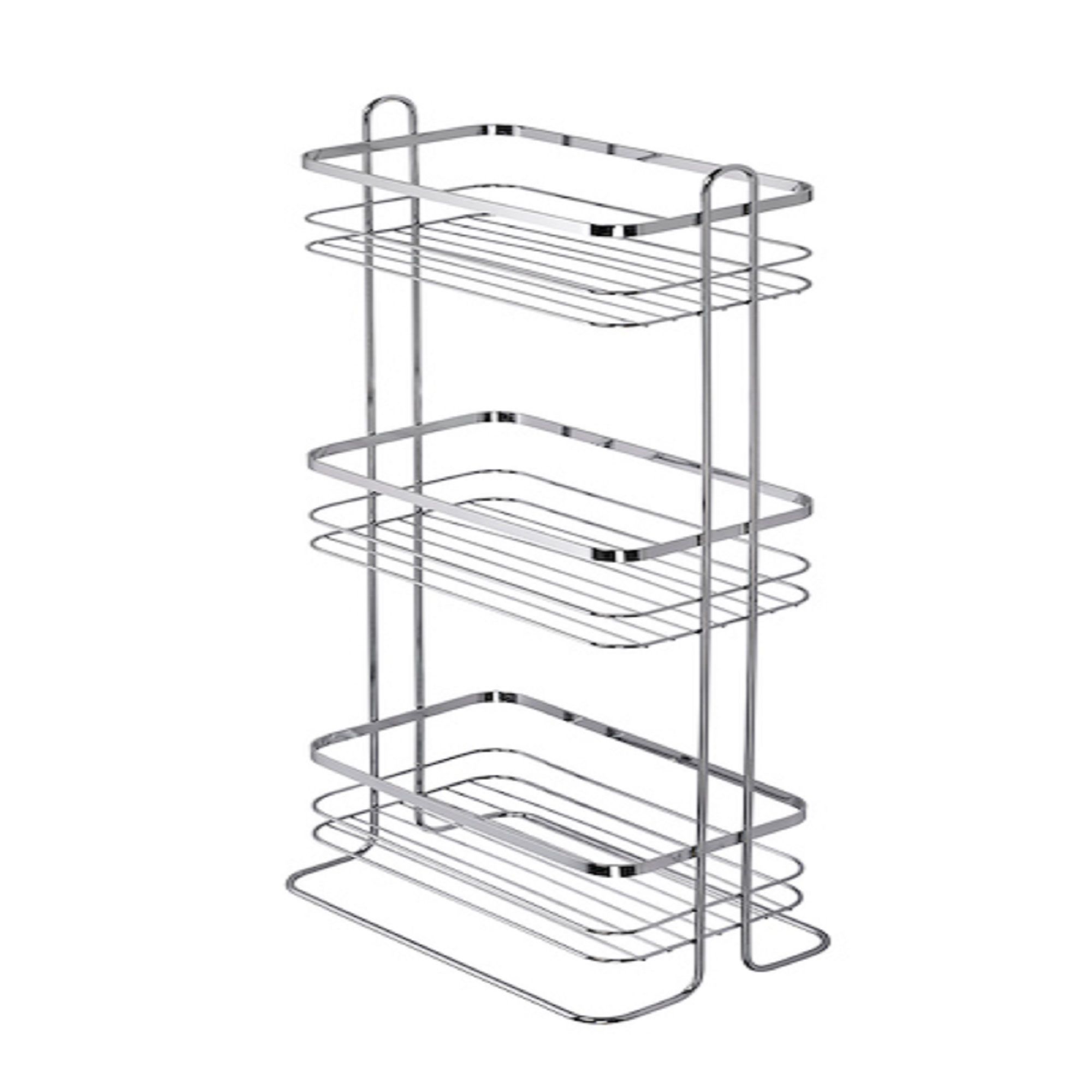Croydex Free standing storage Steel Chrome effect Storage basket