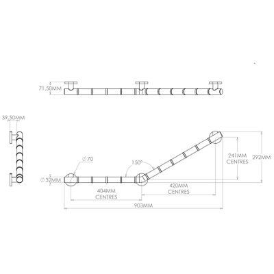 Croydex Grab'N'Grip Chrome effect Grab bar (L)905mm