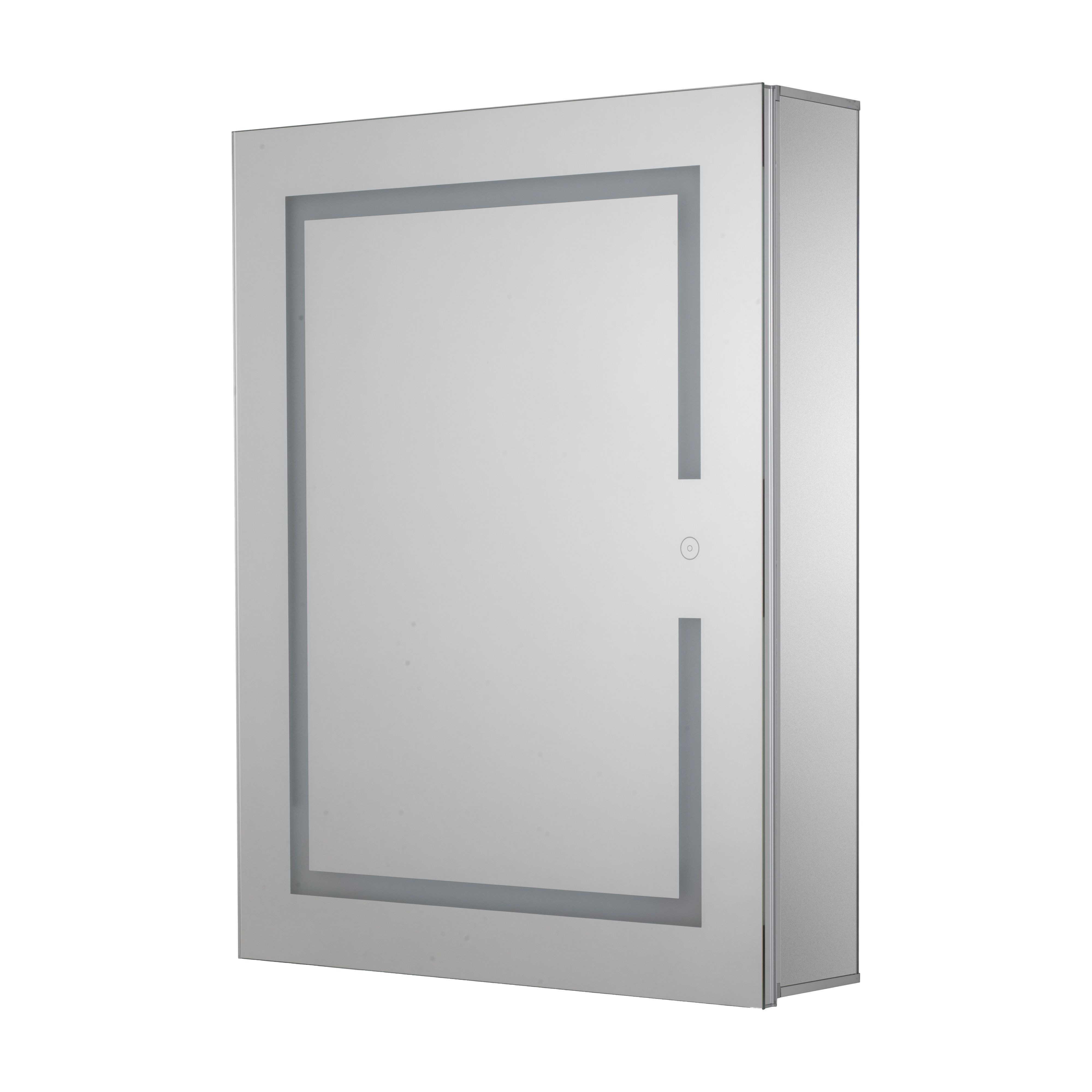 Croydex Hang 'n' Lock Vandalia Gloss Wall-mounted Illuminated Mirrored Bathroom Cabinet (W)610mm (H)760mm