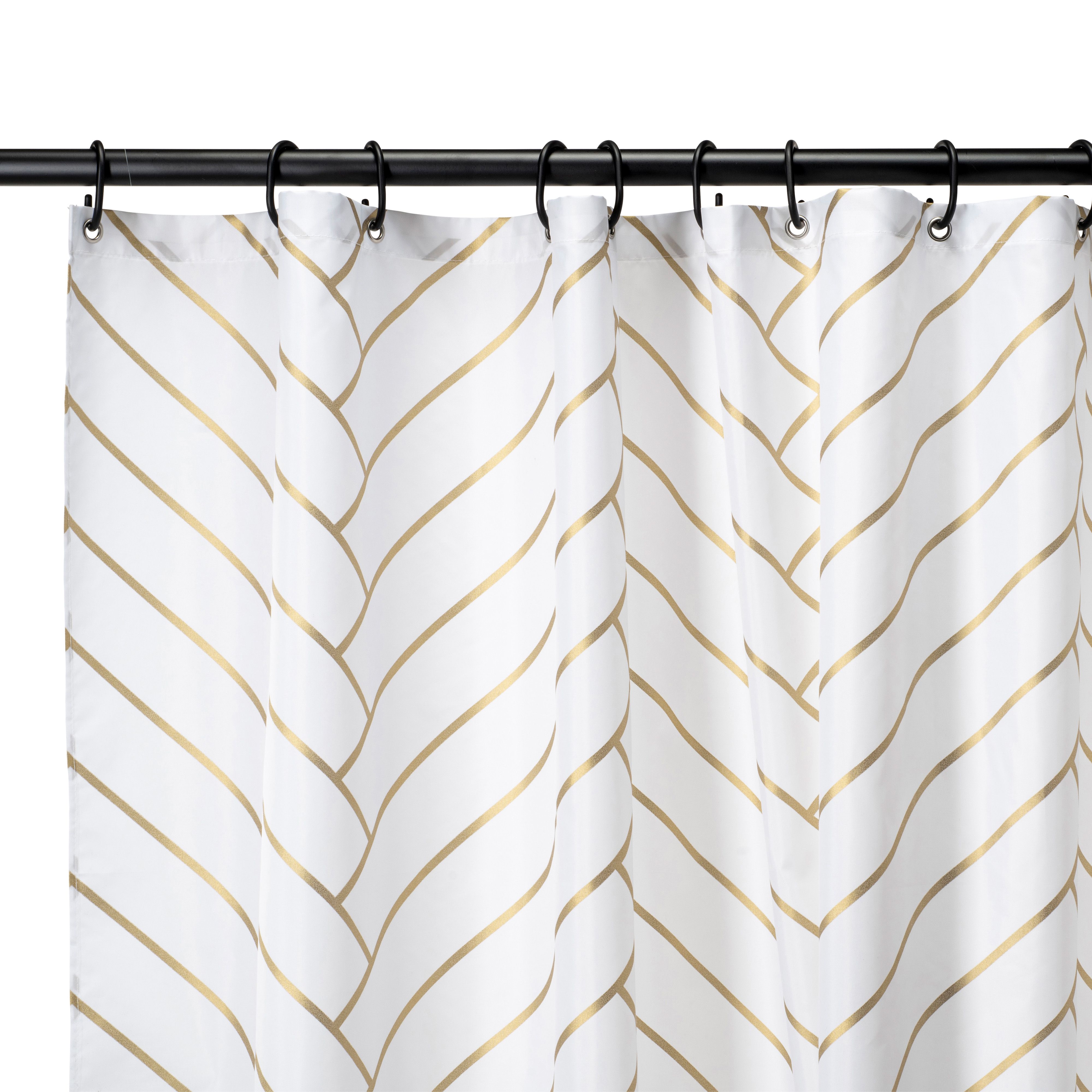 Croydex Hygeine 'n' Clean White Art deco Shower curtain (W)180cm