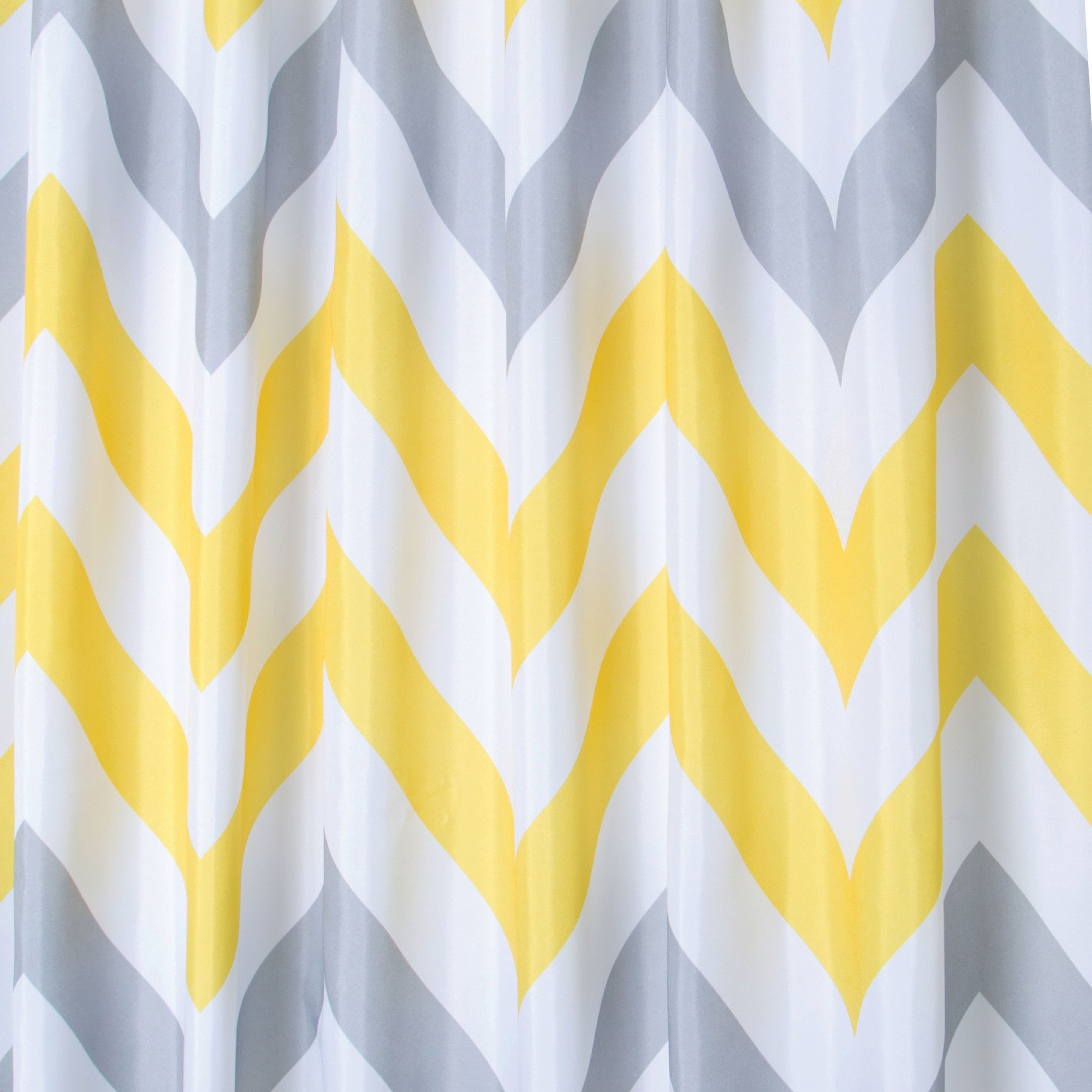 Croydex Hygeine 'n' Clean Yellow Chevron Shower curtain (W)180cm - 3