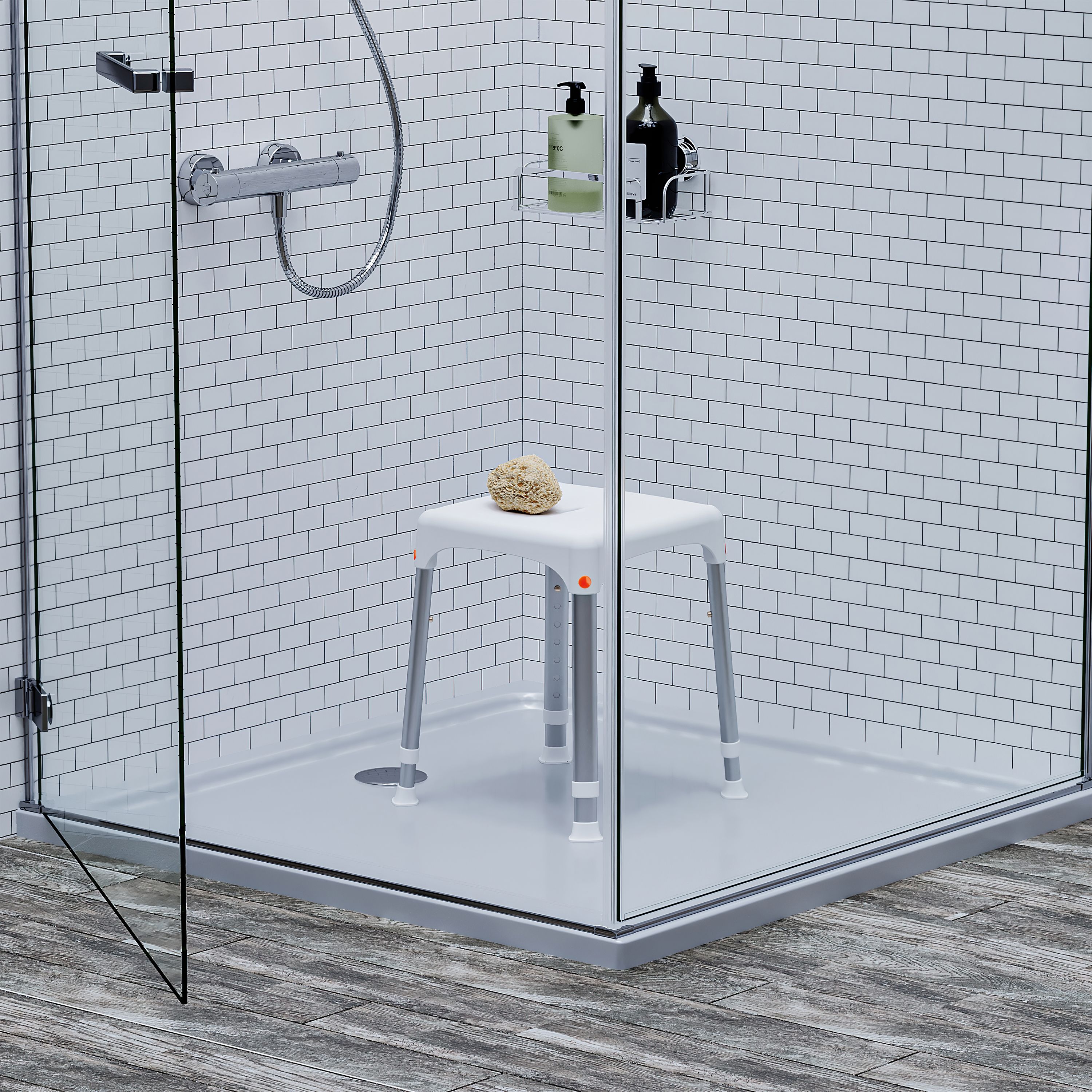 Croydex Inclusive White Freestanding Shower seat (H)540mm (W)305mm - 8