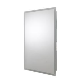 Croydex Lindley Rectangular Wall-mounted Bathroom Illuminated mirror (H)80cm (W)60cm