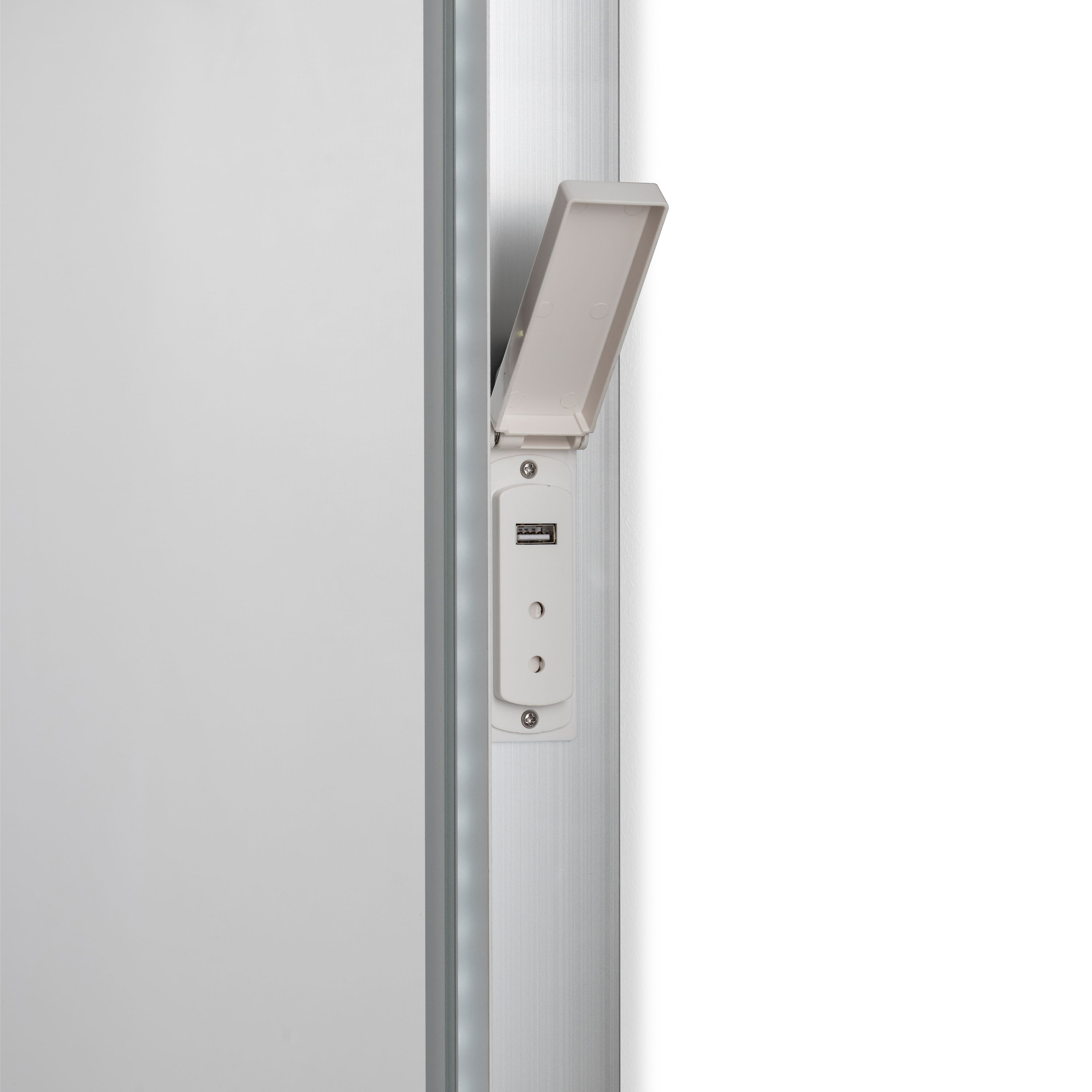 Croydex Lindley Rectangular Wall-mounted Bathroom Illuminated mirror (H)80cm (W)60cm