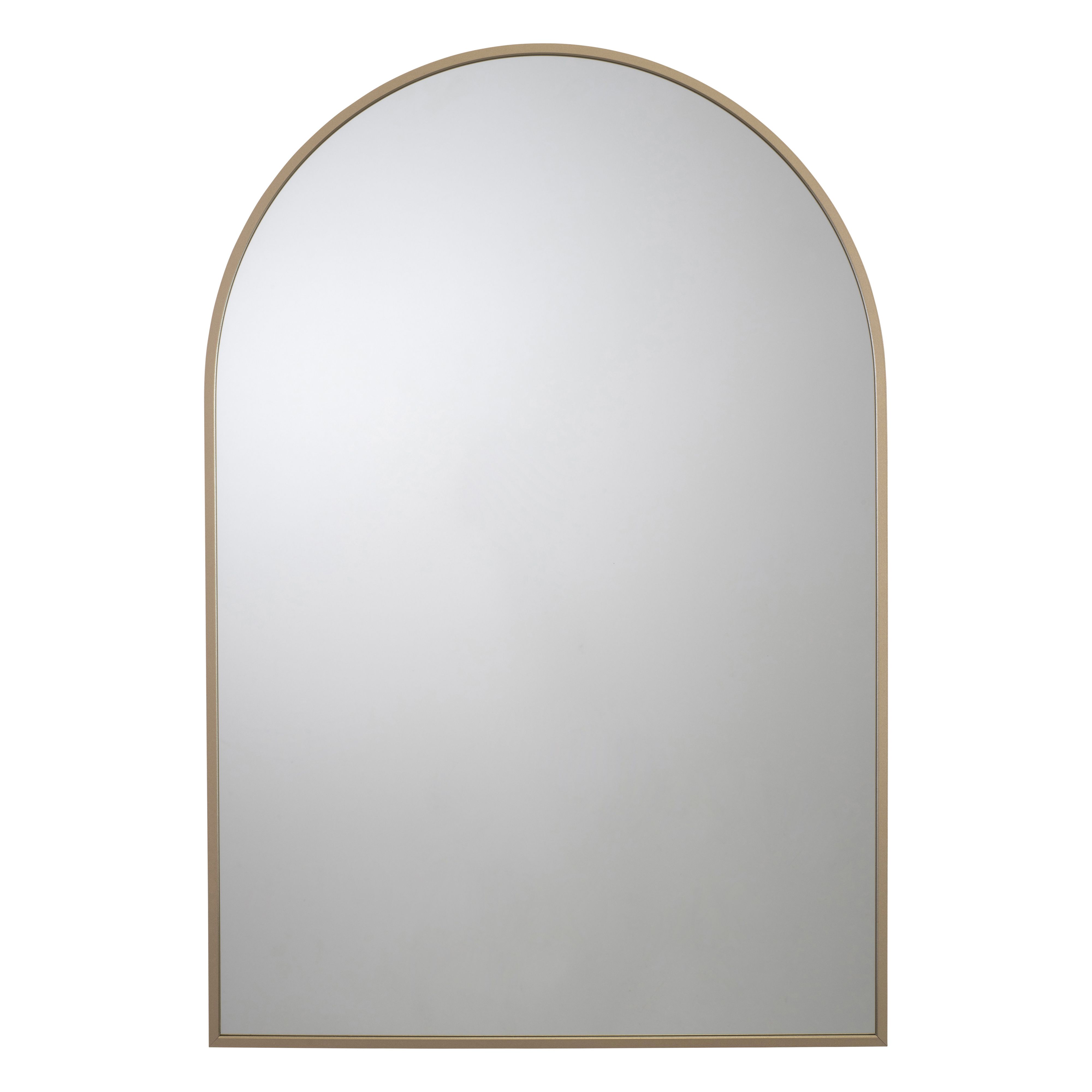 Croydex Matt Brass effect Arch Wall-mounted Bathroom Mirror (H)73cm (W)50cm - 3