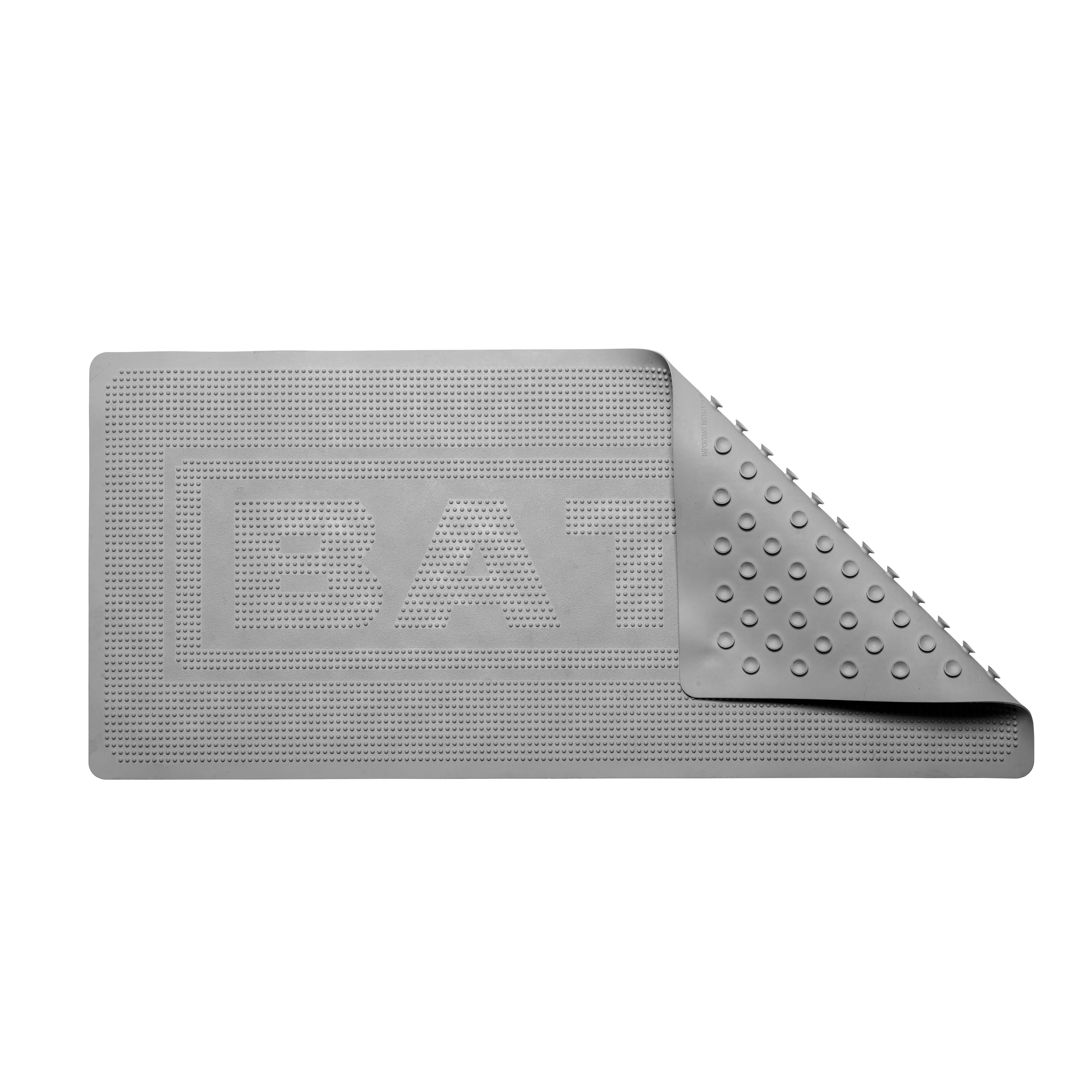 Croydex Rubagrip Grey Rectangular Bath mat (L)74cm (W)34cm - 5