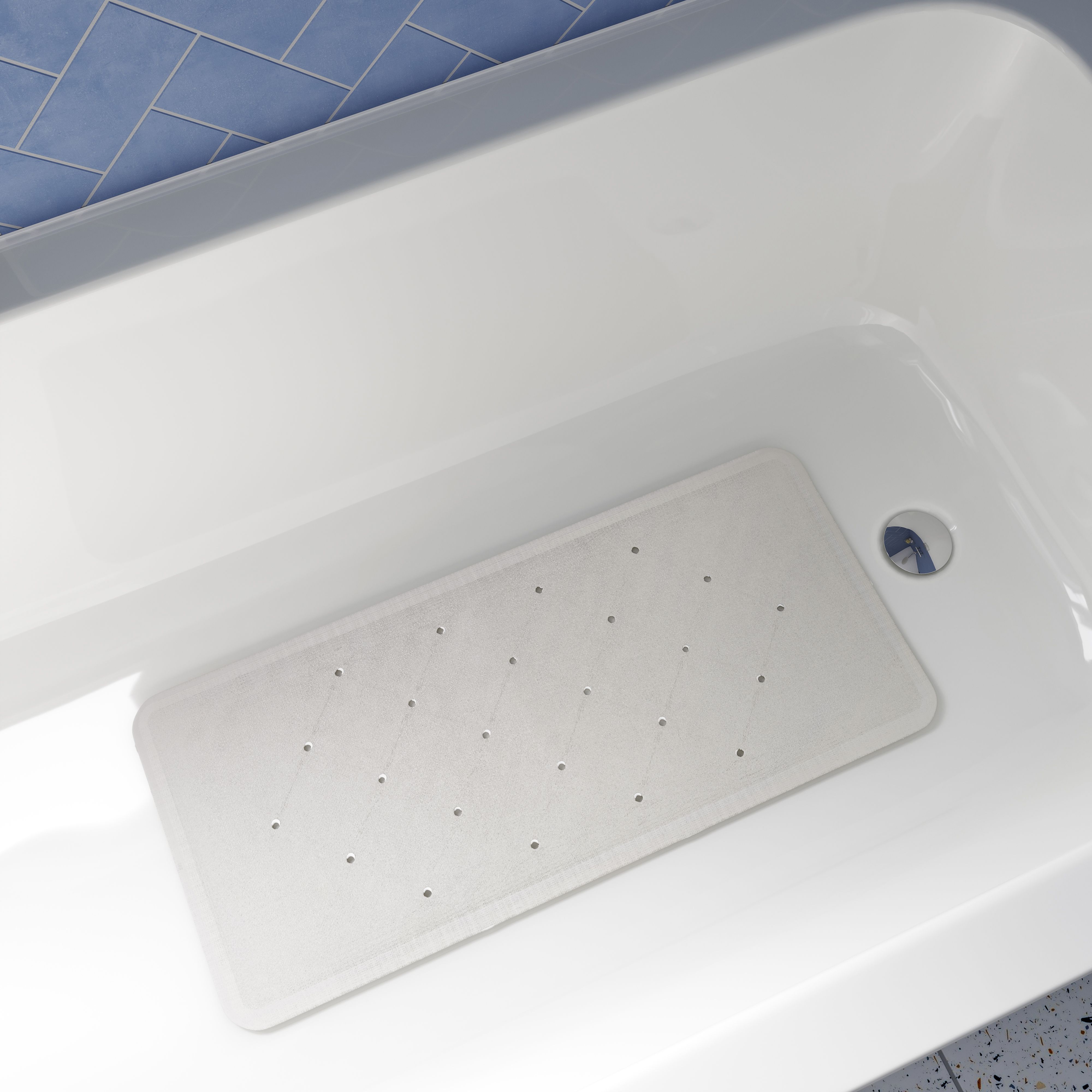 Croydex Rubagrip White Medium Rectangular Bath mat (L)74cm (W)34cm - 3