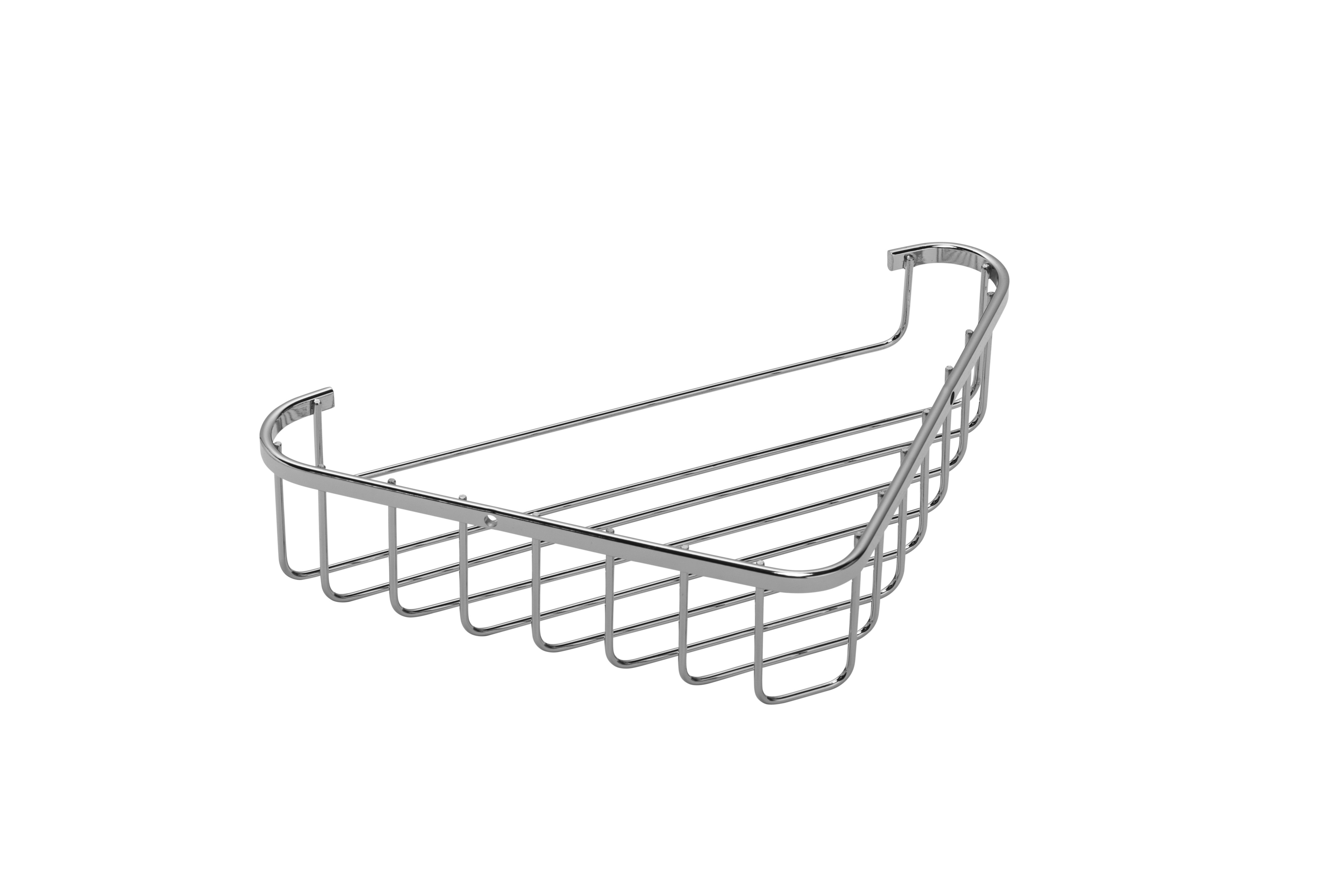 Croydex Screw to wall storage Steel Chrome effect Corner basket