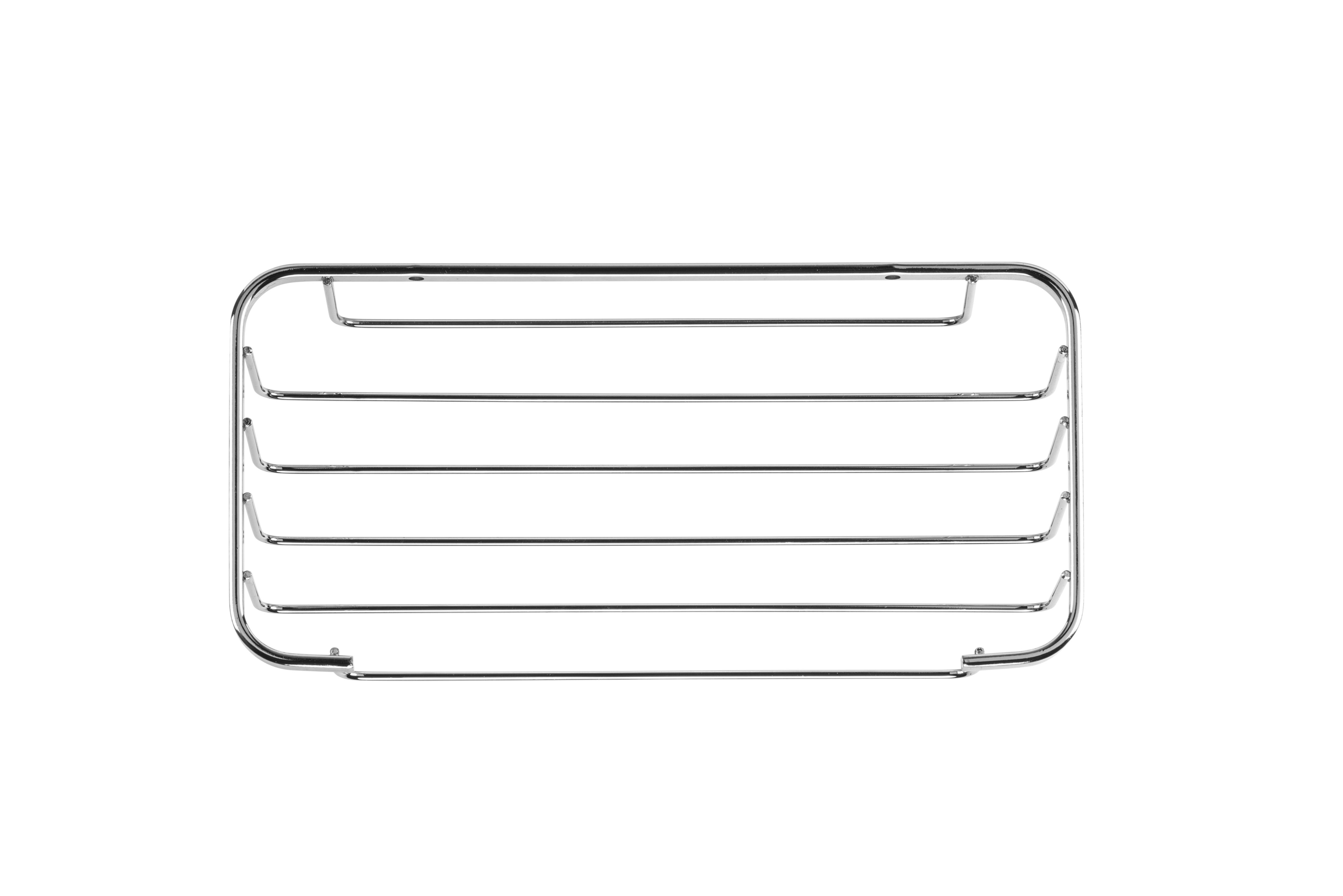 Croydex Screw to wall storage Steel Chrome effect Cosmetic basket